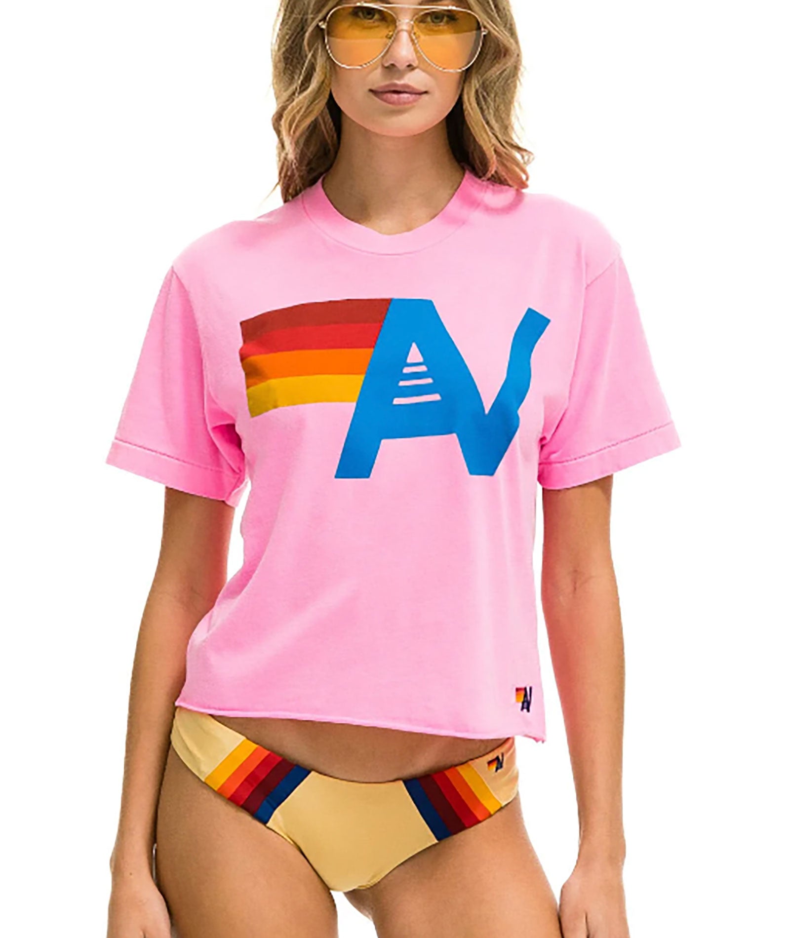 Aviator Nation Women's Logo Boyfriend T-Shirt - Soft & Comfortable Vintage Style Tee for Casual Wear & Everyday Outfits