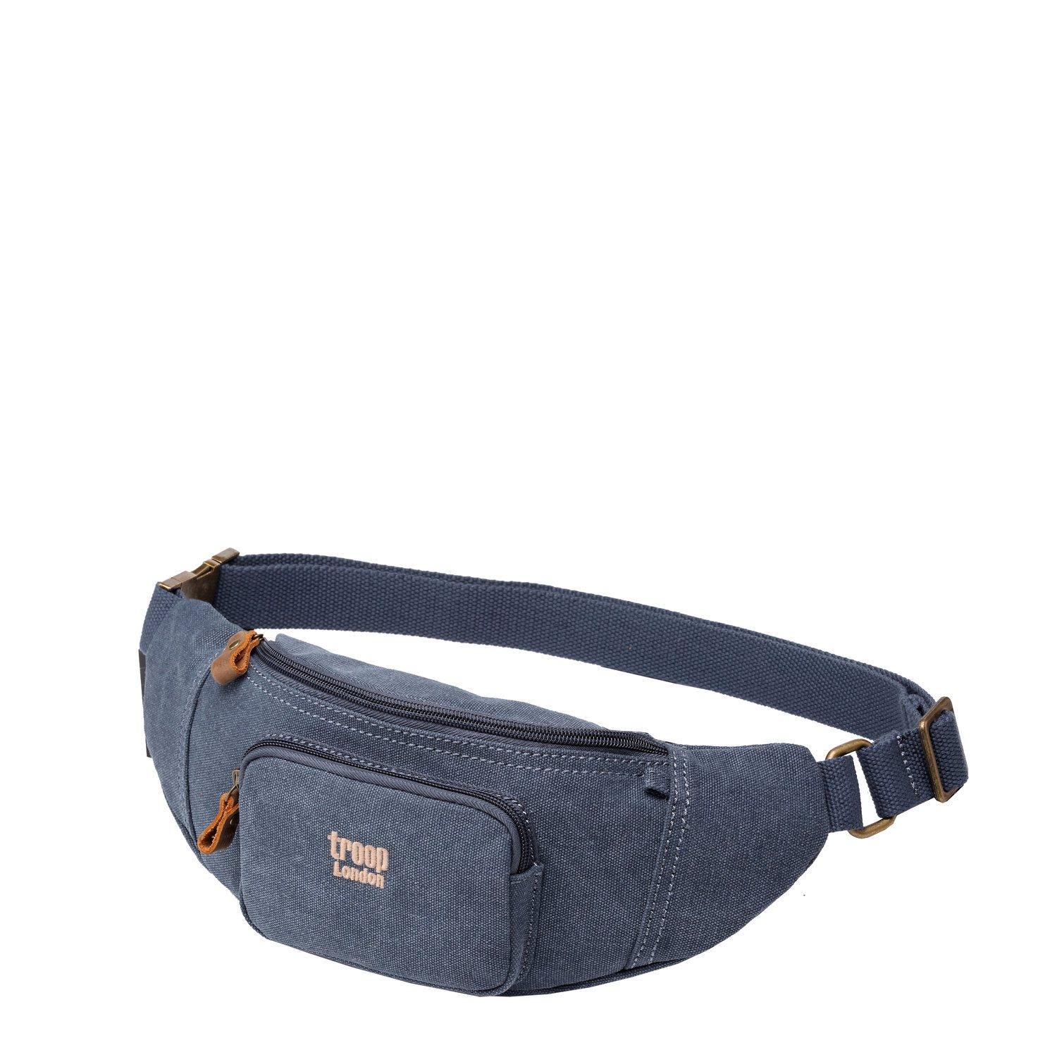Troop London Classic Canvas Waist Bag - Durable Crossbody Fanny Pack for Men & Women - Perfect for Travel, Hiking, and Everyday Use