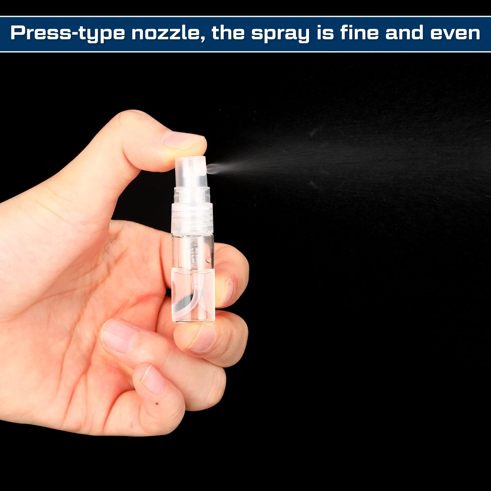 Lallisa 100 Pcs 3ml Mini Spray Bottles - Clear Glass Refillable Perfume Bottles with Fine Mist Spray | Empty Fragrance Sample Containers & Cosmetic Atomizers for Essential Oils, Travel, Cleaning, DIY Projects | Perfect for Home, Salon & On-the-Go Use