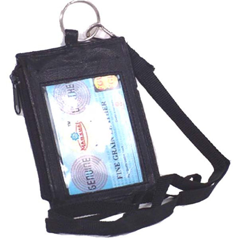 Marshal Leather ID Card Holder - Neck Pouch Wallet for Work & Travel