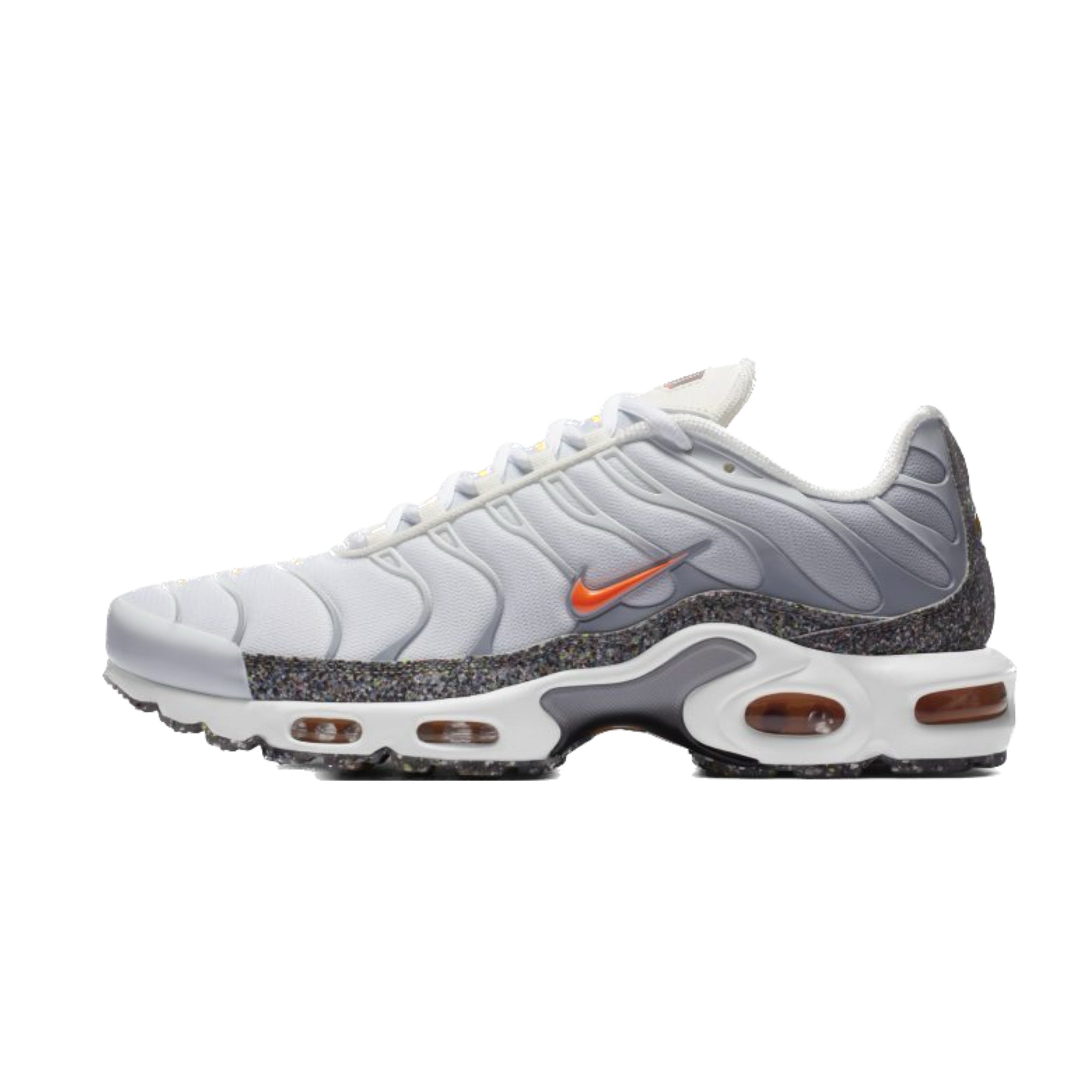 Nike Air Max Plus Men's Running Shoes - White & Total Orange | Comfortable Cushioned Sneakers for Jogging, Gym & Casual Wear