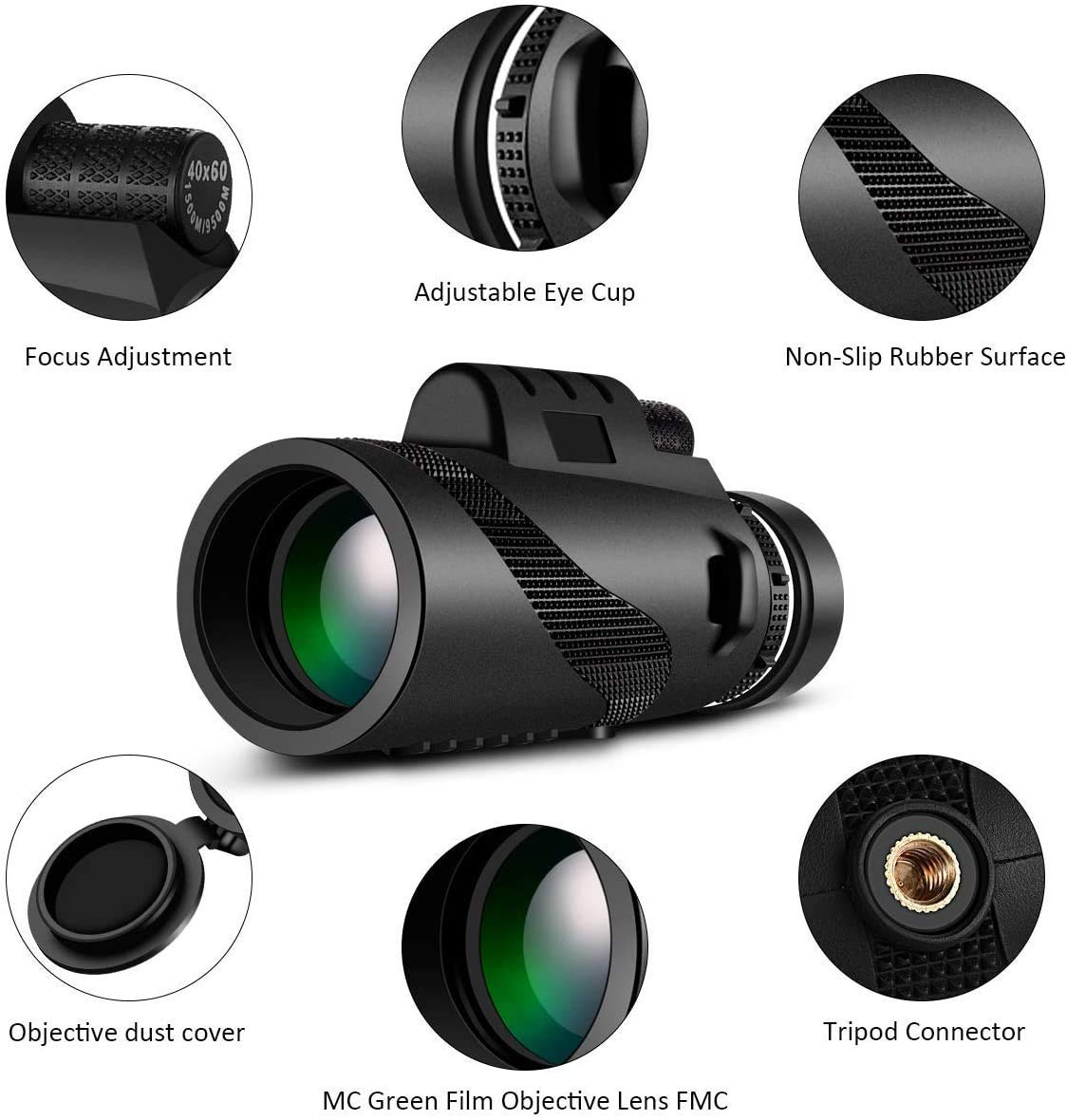 12x50 High Power Monocular Telescope for Adults - Compact & Lightweight with Smartphone Adapter & Tripod - Perfect for Bird Watching, Camping, Hiking, Travel & Outdoor Adventures