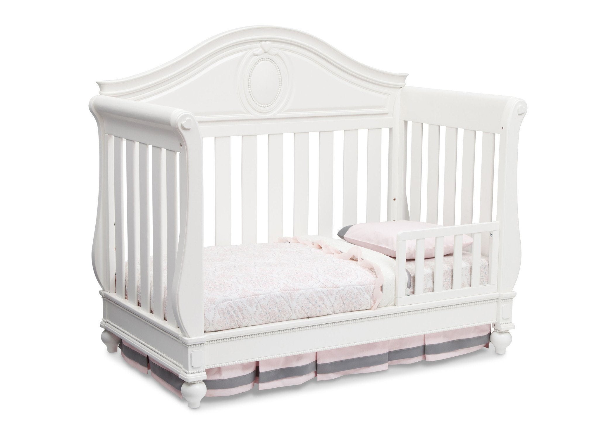 Disney Princess Magical Dreams 4-in-1 Convertible Crib for Baby Girls - Nursery Bedroom Furniture for Toddlers & Newborns | Perfect for Disney-Themed Bedrooms & Baby Showers