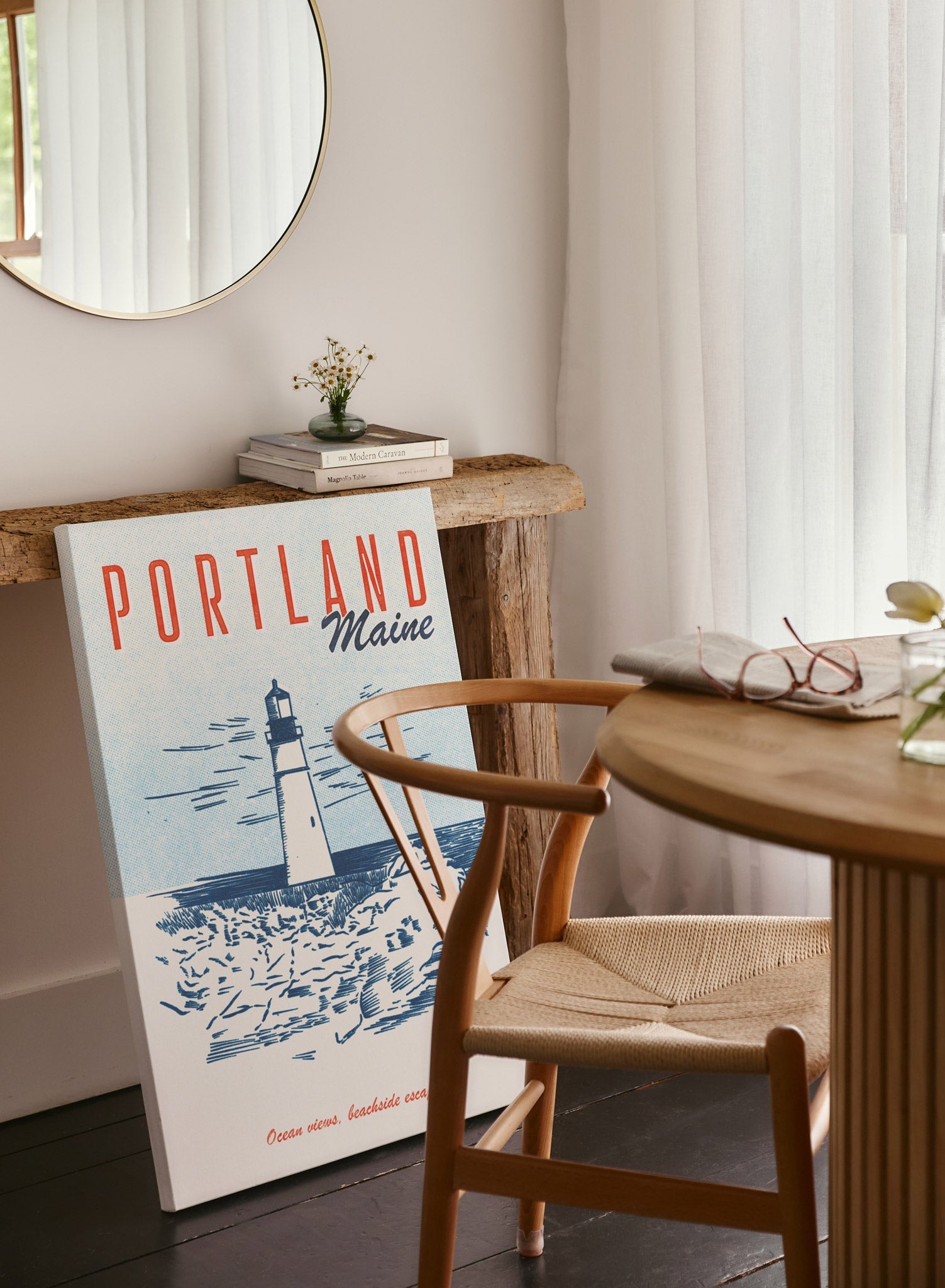 Maine on My Mind Canvas Wall Art - Coastal Decor for Living Room, Bedroom & Office - Perfect for Beach House & Nautical Theme