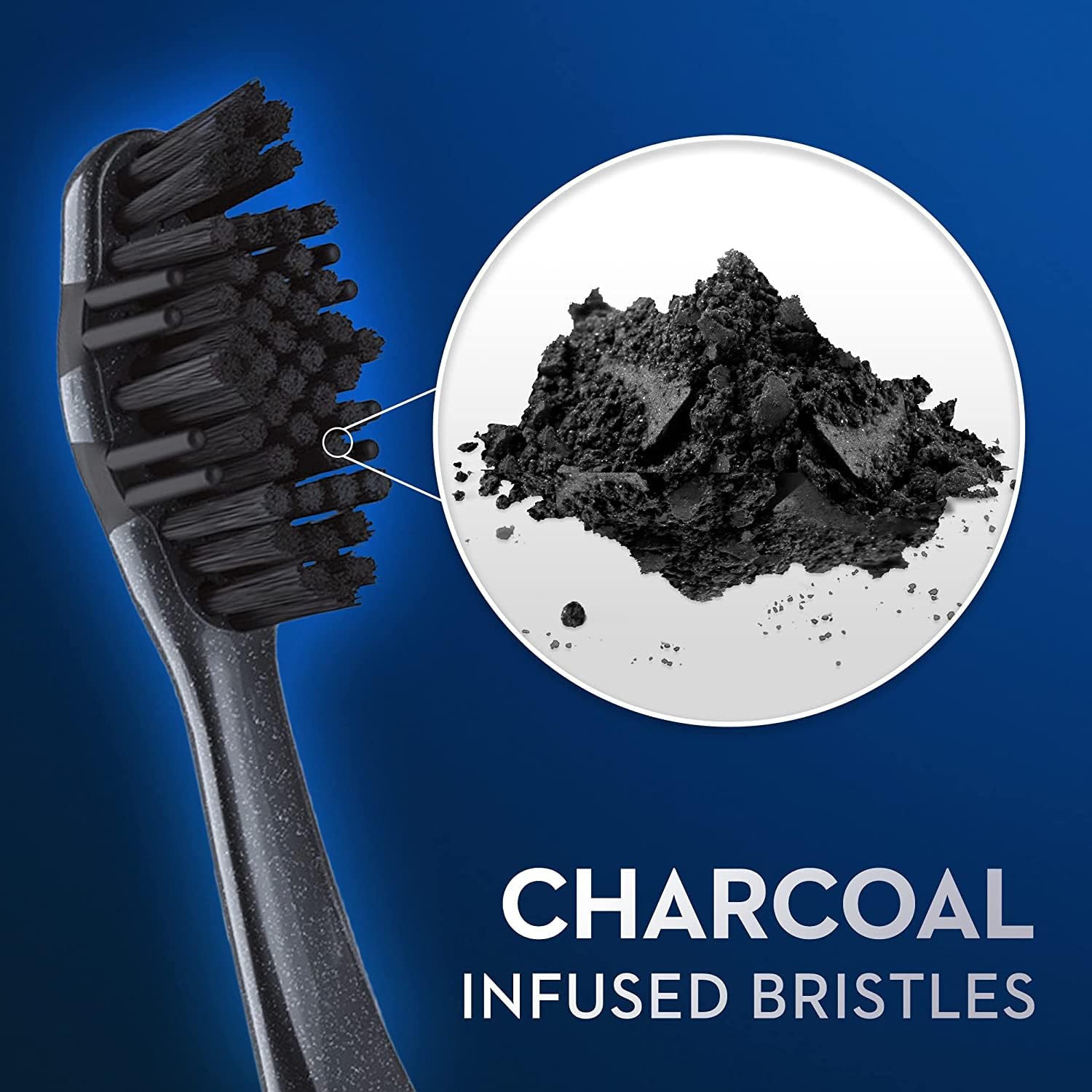 Oral-B Charcoal Toothbrushes Soft Bristles 4-Pack - Gentle Teeth Cleaning for Sensitive Gums, Whitening & Fresh Breath - Perfect for Travel, Home & Office Use