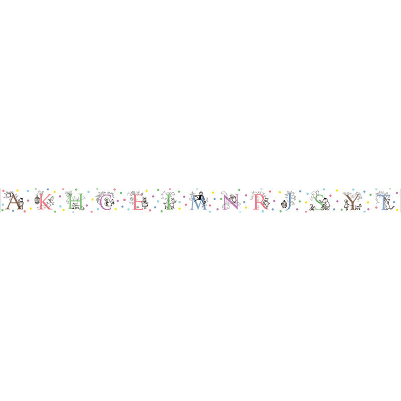 Alphabet Animal Washi Tape - Shinzi Katoh Japanese Decorative Paper Tape for Scrapbooking, Journaling & DIY Crafts