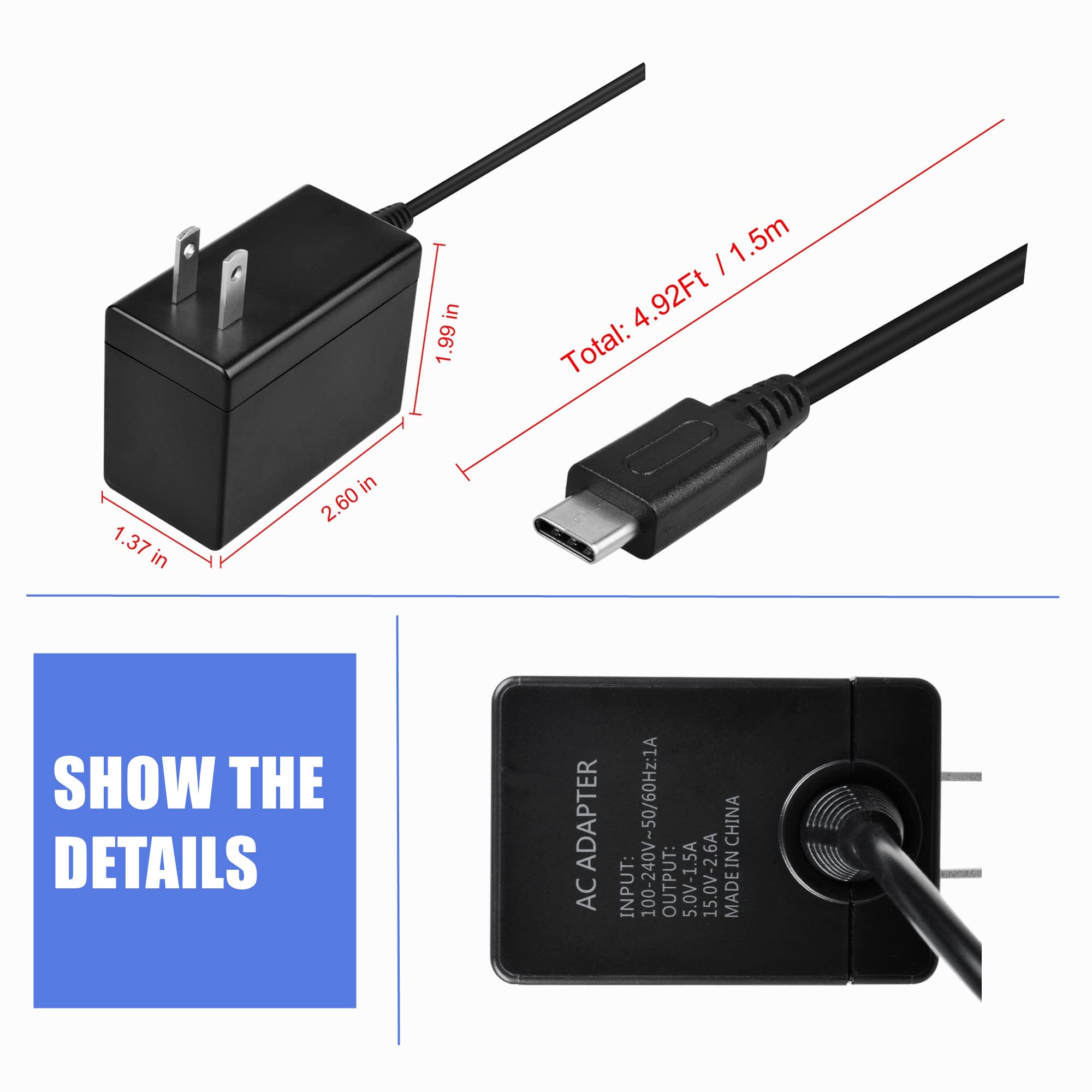 Original Title: CJP-Geek Switch Charger AC Power Supply 15V/2.6A Adapter Fast Charger Replacement for Switch Dock   Optimized Title: Nintendo Switch AC Adapter 15V/2.6A Fast Charger - Replacement Power Supply for Switch Dock - Perfect for Gaming, Travel & Home Use