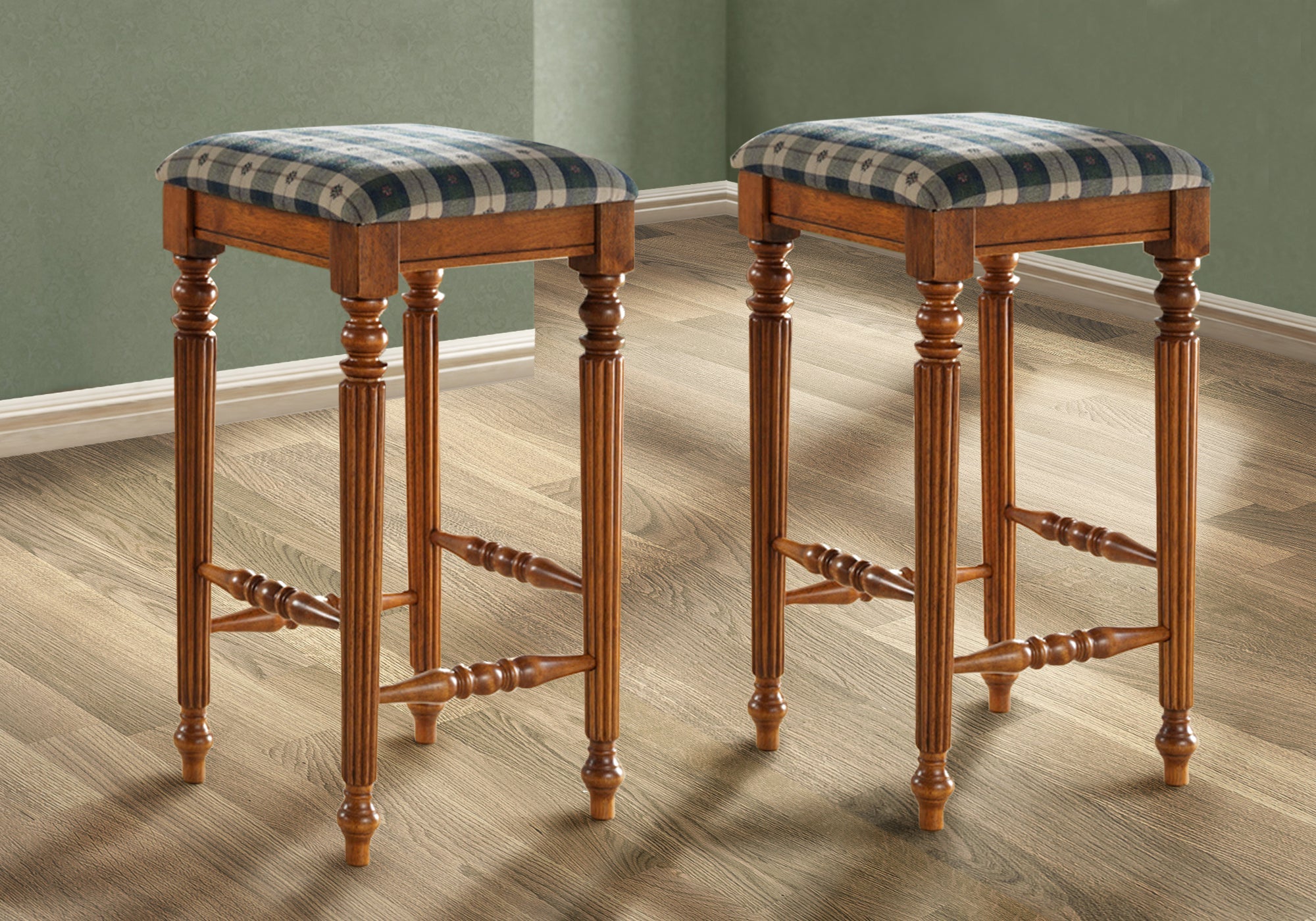2-Pack Dark Oak Bar Stools, 29 Inch Height - Perfect for Kitchen Islands, Breakfast Bars & Home Bars