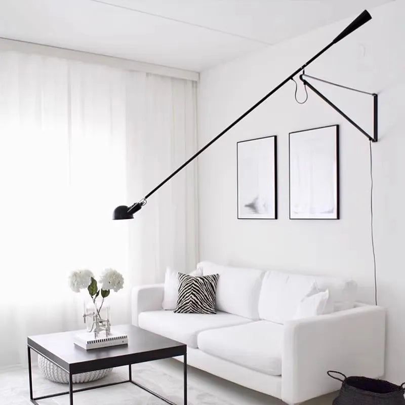 Adjustable Long Arm Wall Light - Modern Designer Swing Arm Sconce for Bedroom, Living Room & Office Lighting