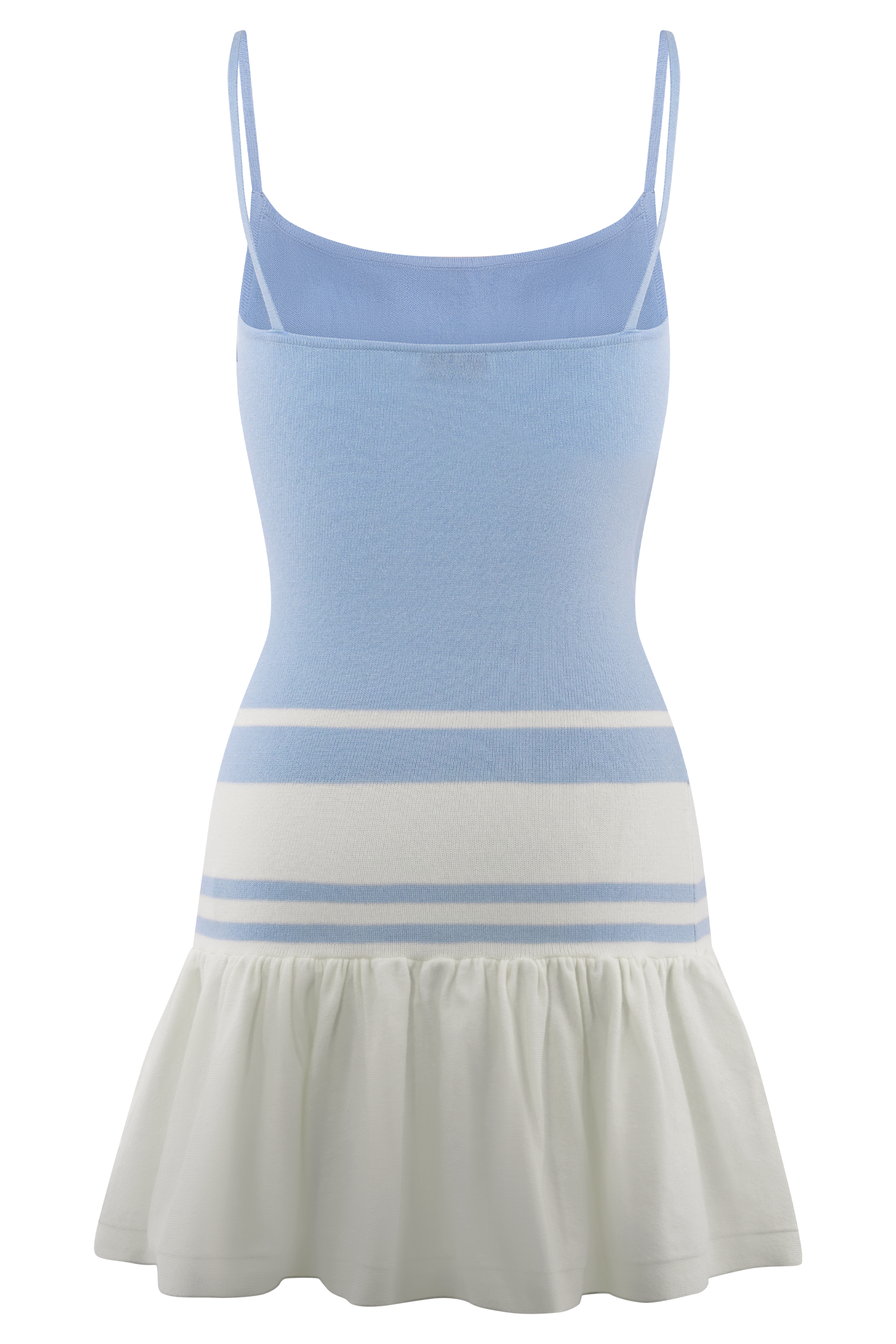 Ellison Contrast Knit Mini Dress - Blue & White Striped Summer Dress for Women | Casual Outfit, Beach Wear, Party Dress