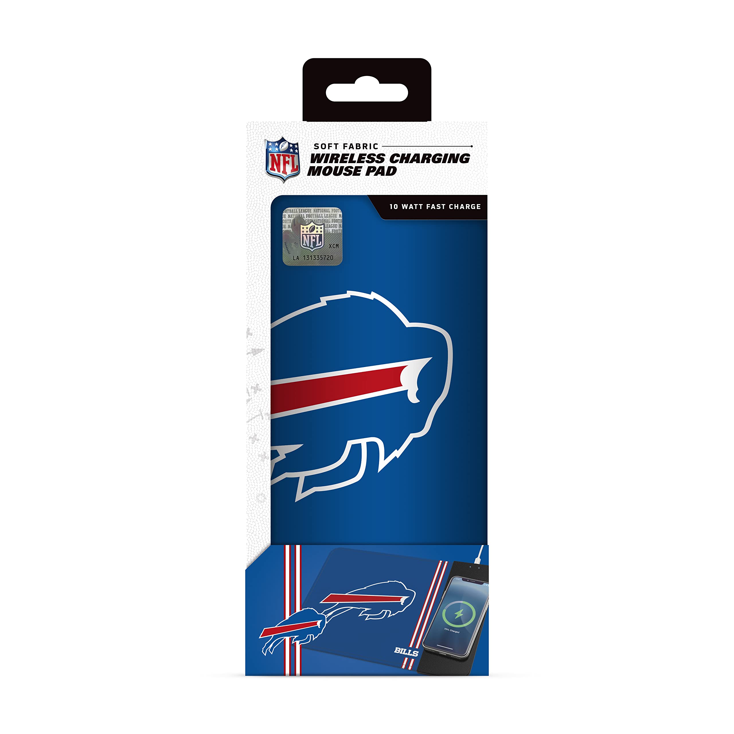 SOAR NFL Team Logo Wireless Charging Mouse Pad - Fast Qi-Compatible Charger for iPhone & Android - Perfect for Gaming, Office & Home Desk Setup
