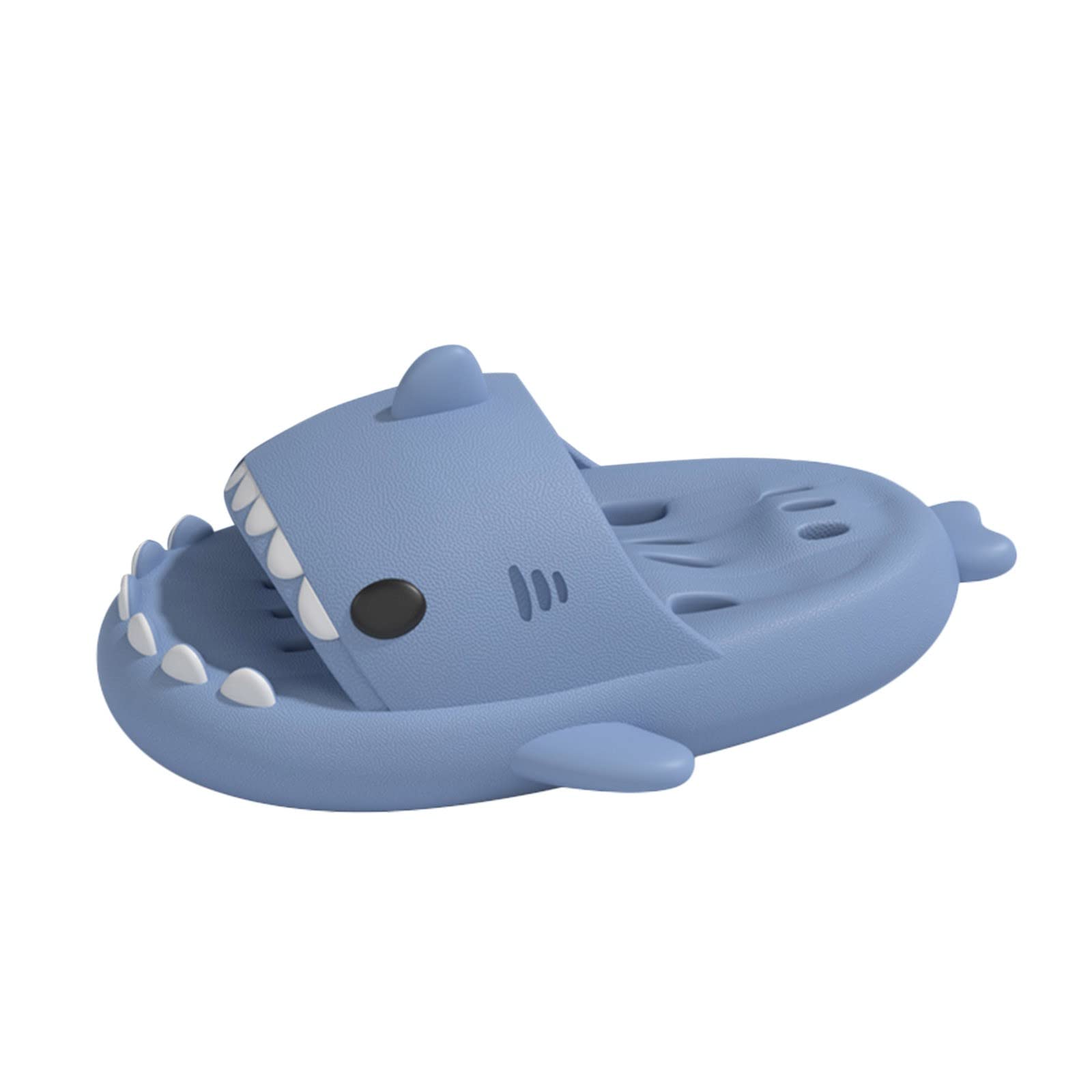 **Men's Cute Shark Slippers - Lightweight Open-Toe Slides for Summer, Breathable Hollow Design - Casual Beach & Home Slippers (Light Blue, Size 45) - Perfect for Lounging, Poolside, and Outdoor Relaxation**