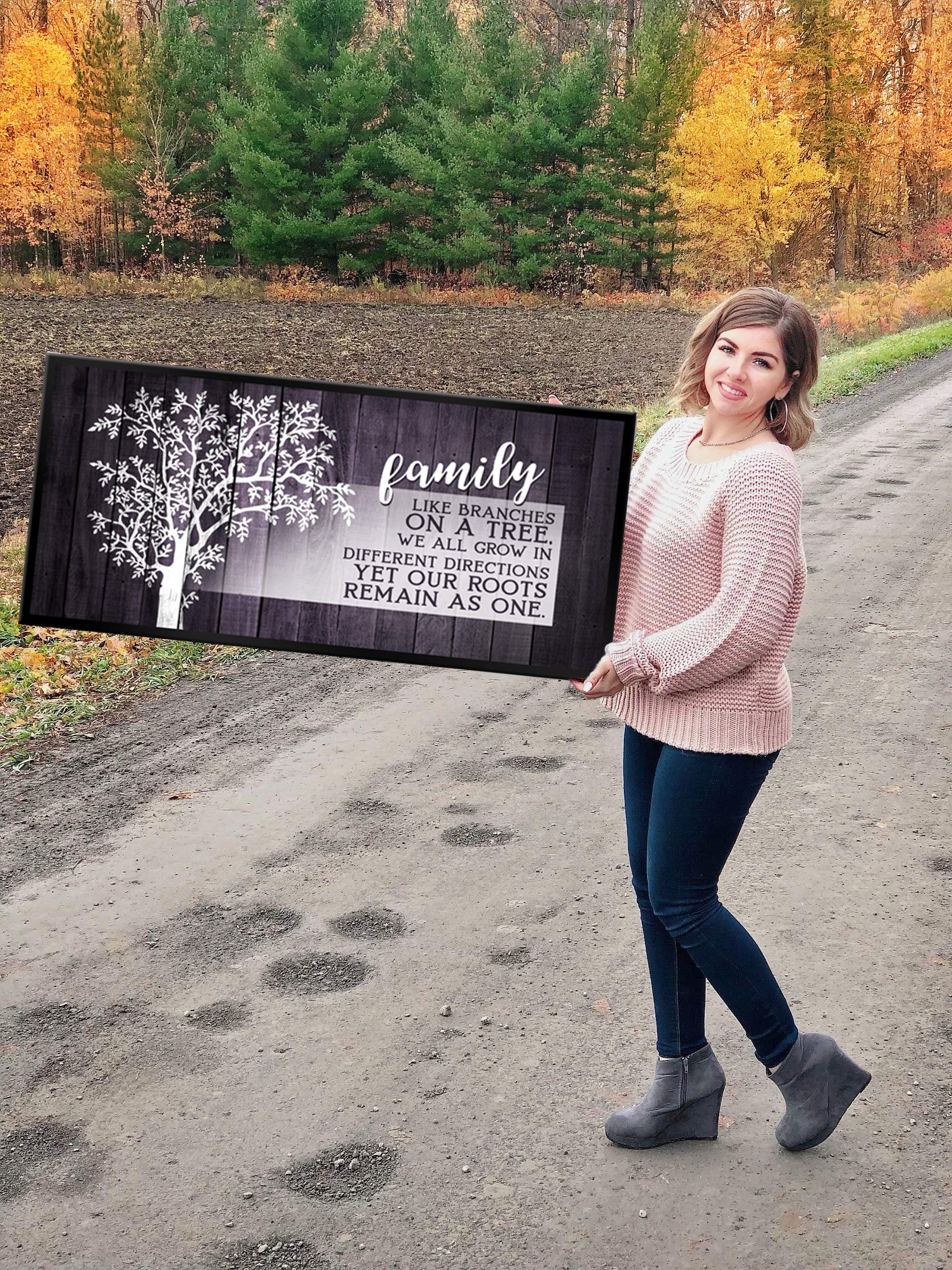 Family Tree Plaque Wall Art - Farmhouse Decor for Living Room