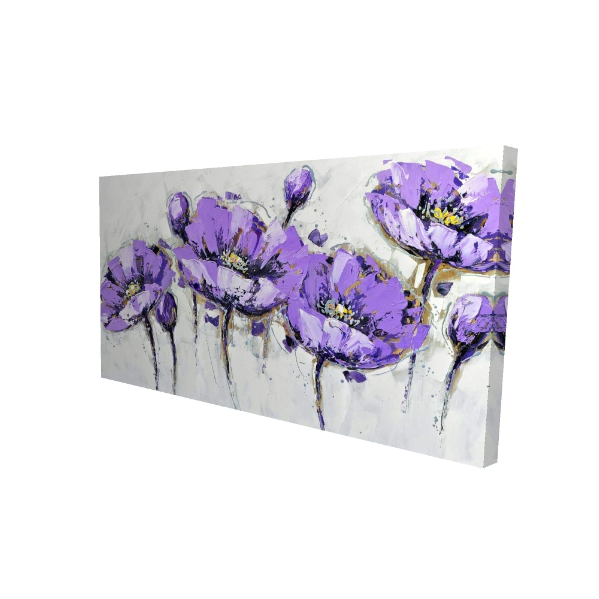Abstract Purple Flowers Canvas Print - Modern Wall Art for Living Room, Bedroom & Office Decor