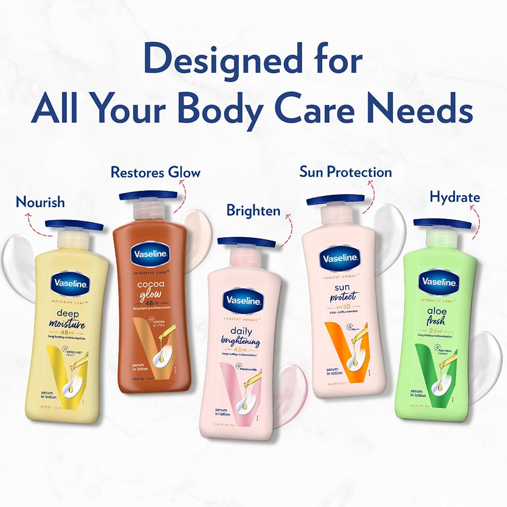 Vaseline Intensive Care Aloe Fresh Body Lotion 200ml - Hydrating & Soothing Moisturizer for Dry Skin | Perfect for Daily Use, After Sun Care & Post-Shave Relief