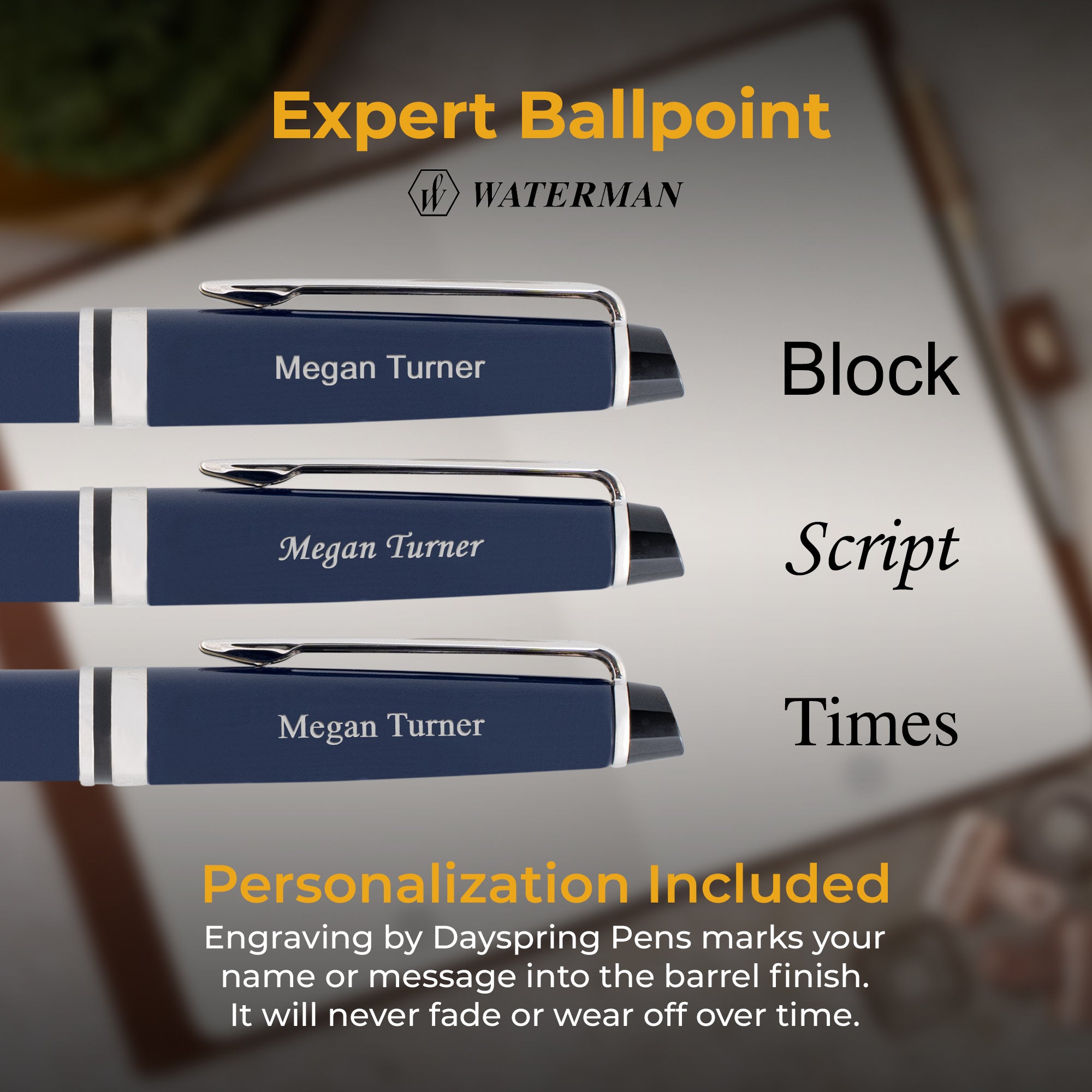 Waterman Expert Deluxe Ballpoint Pen - Premium Blue Chrome Trim Luxury Writing Instrument for Business Professionals & Gift Giving - Perfect for Office Use, Executive Meetings & Special Occasions