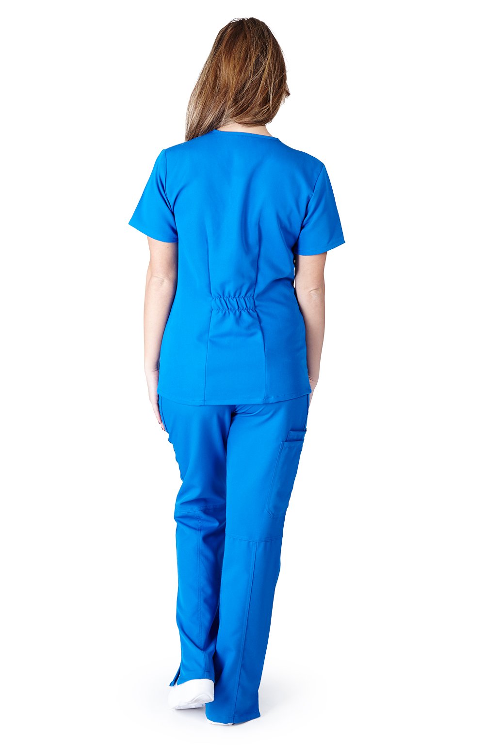 Ultra Soft Women's Two Pocket Scrub Top - True Royal Blue 38790 (Large) | Comfortable Medical Uniform for Nurses, Doctors & Healthcare Professionals
