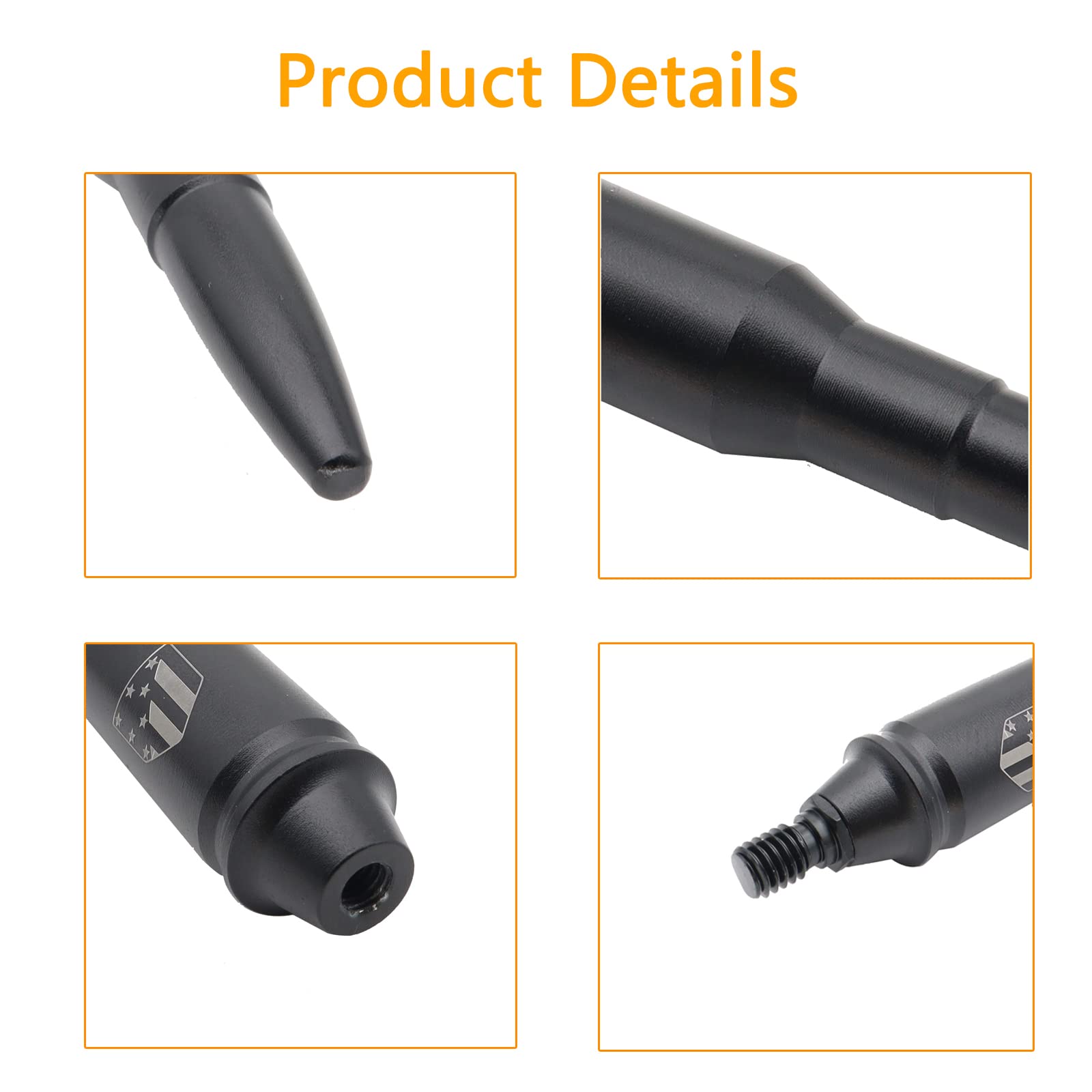 5.7 Inch Aluminum FM Car Antenna - Black Short Replacement Radio Signal Amplifier Mast for Jeep Wrangler JK JKU JL JLU (2007-2021) | Enhanced Radio Reception for Off-Road Adventures & Daily Commutes