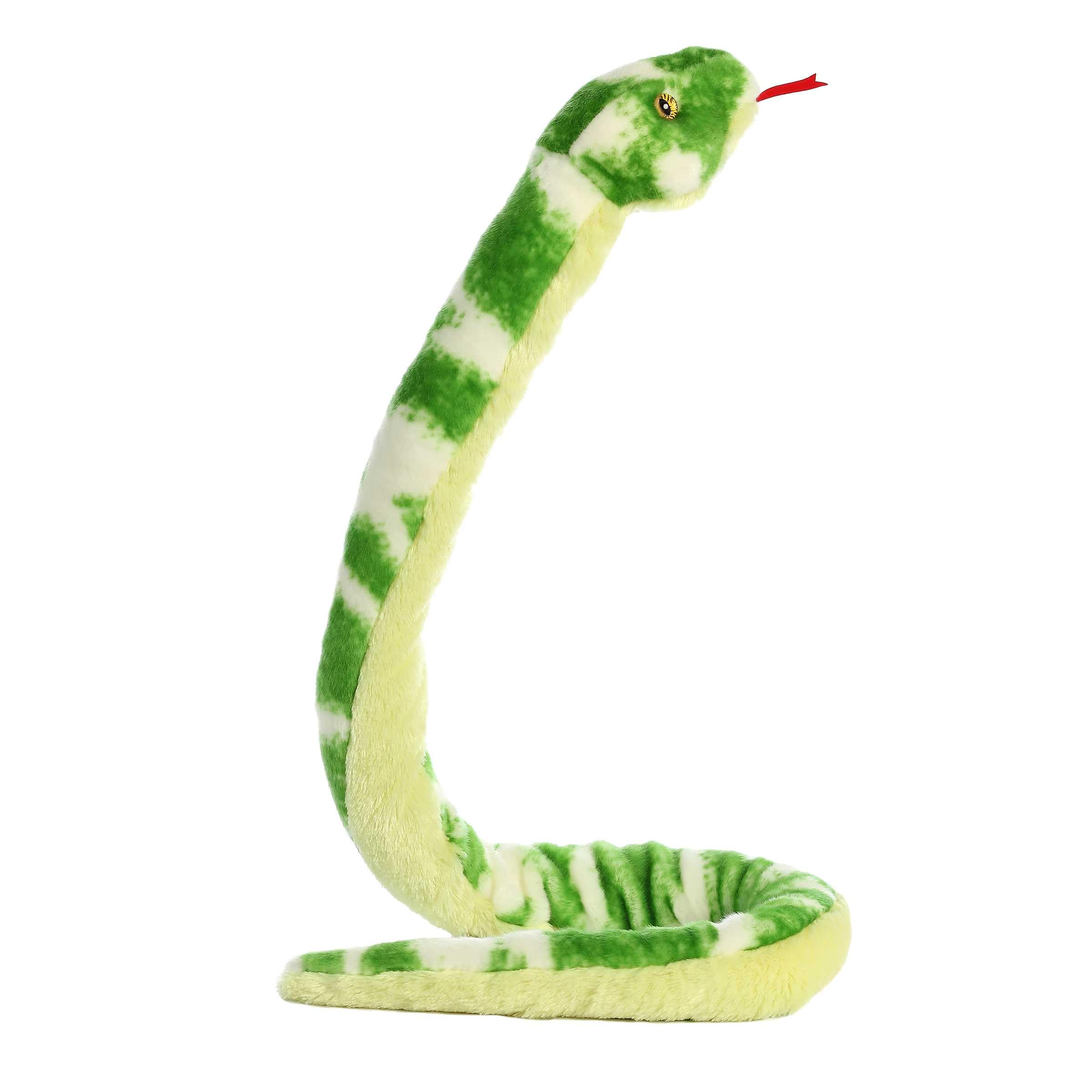 Aurora® Realistic 50-Inch Emerald Tree Boa Stuffed Animal - Lifelike Green Snake Plush Toy for Kids & Collectors - Perfect for Gifts, Room Decor, and Jungle-Themed Parties