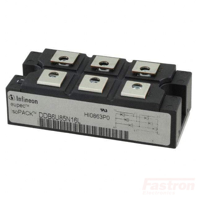 DDB6U85N16L 3 Phase Diode Rectifier Bridge - 85A 1600V High Power Rectifier (42x94mm) for Industrial Motor Drives, Power Supplies & Renewable Energy Systems