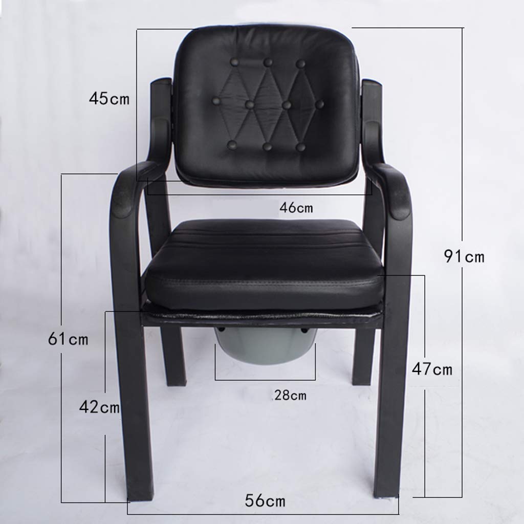 3-in-1 Adjustable Height Handicap Toilet Seat with Padded Cushion - Shower Chair & Bedside Commode for Elderly, Disabled & Pregnant Women - Non-Slip Bath Stool with Removable Bucket & Lid for Safe Bathroom Use