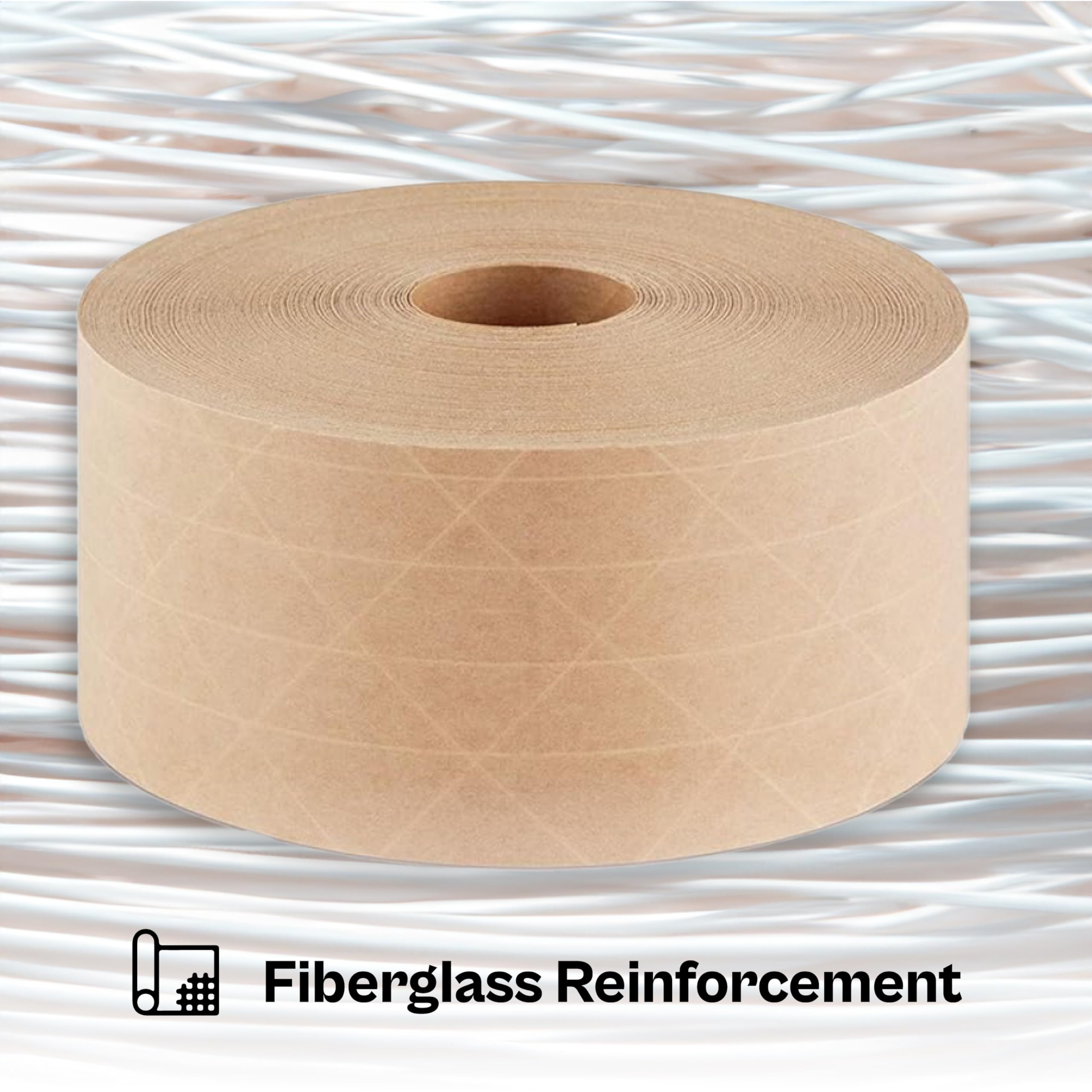 MMBM Heavy Duty Reinforced Gummed Kraft Paper Packing Tape - 72mm x 500 Feet (6 Rolls) - Water Activated Brown Shipping Tape for Carton Box Sealing - Ideal for Ecommerce Packaging, Warehouse Shipping & Moving Supplies