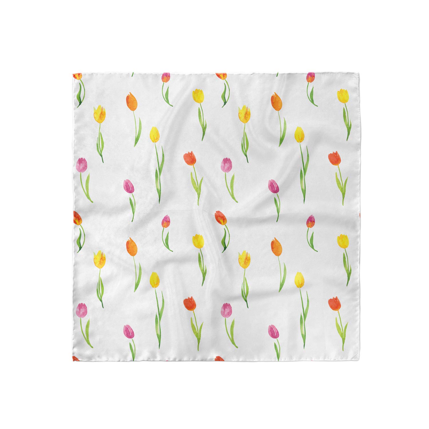 Ambesonne Colorful Headscarf with Country Tulips Print - Stylish Hijab Scarf for Women - Perfect for Everyday Wear, Church, Parties & Special Occasions