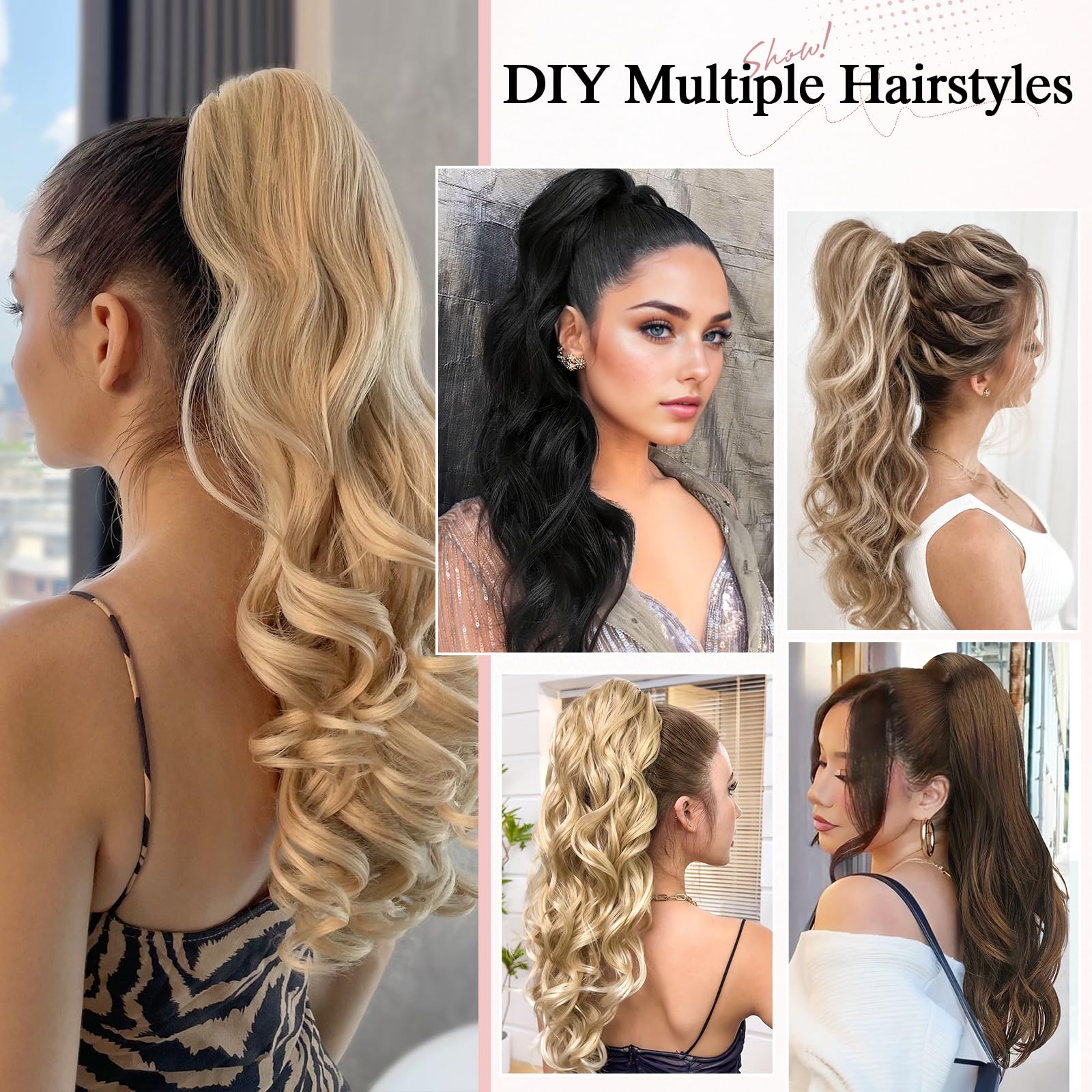 22 Inch #1 Natural Black Human Hair Clip-In Ponytail Extension - 120g Long Straight Real Hair Ponytail with Claw Clip for Women | Perfect for Daily Wear, Parties & Special Occasions
