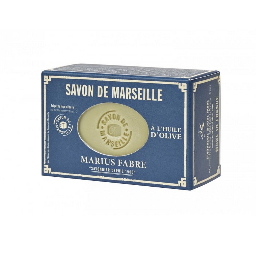 Marius Fabre Green Marseilles Olive Oil Soap Bar - 5.29 oz (150g) - Natural, Vegan & Eco-Friendly for Face, Body & Hand Cleansing - Perfect for Sensitive Skin & Daily Hygiene