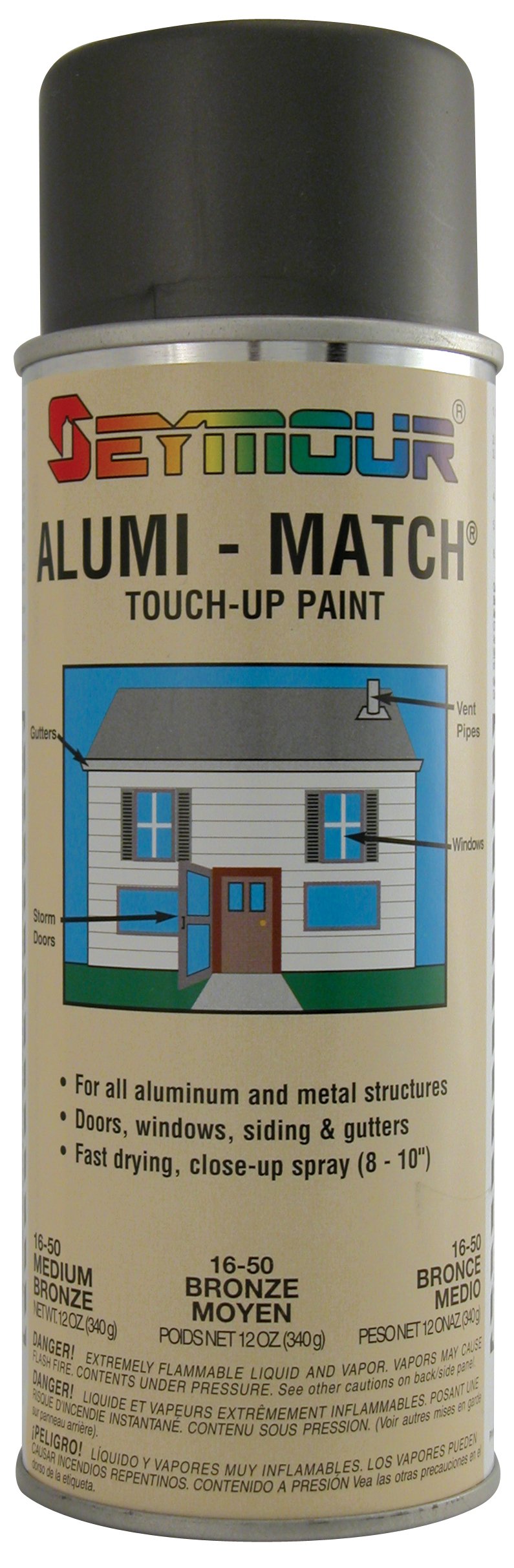 2 Pack Seymour Paint 16-50 Touch-Up Spray Paint - Bronze Tone (12 oz) for Automotive, Metal & DIY Home Projects - Perfect for Car Scratch Repair, Furniture Restoration & Crafting