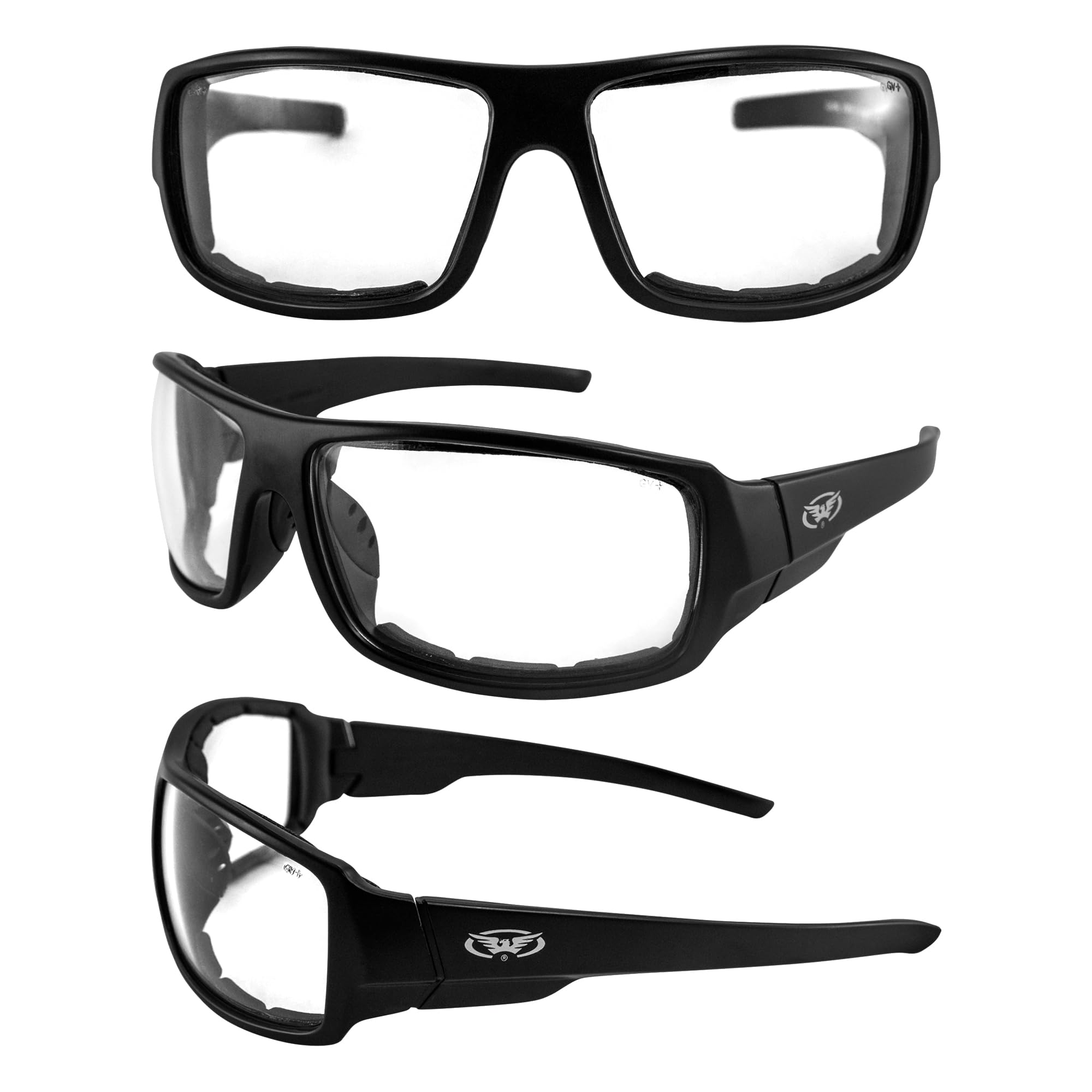 Global Vision Eyewear Italiano Plus Series Safety Sunglasses - Matte Black Frames for Outdoor Work, Sports & UV Protection | ANSI Z87.1 Certified
