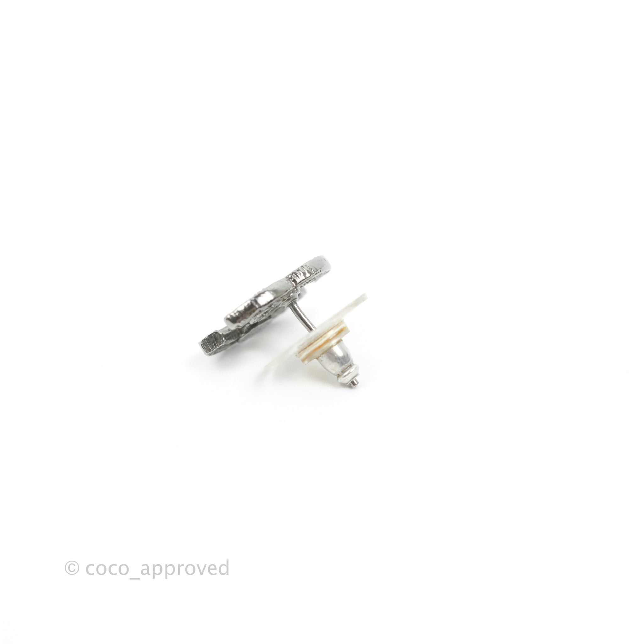 Chanel CC Logo Earrings in Ruthenium Finish - Luxury Fashion Jewelry for Women | Perfect for Parties, Weddings & Special Occasions