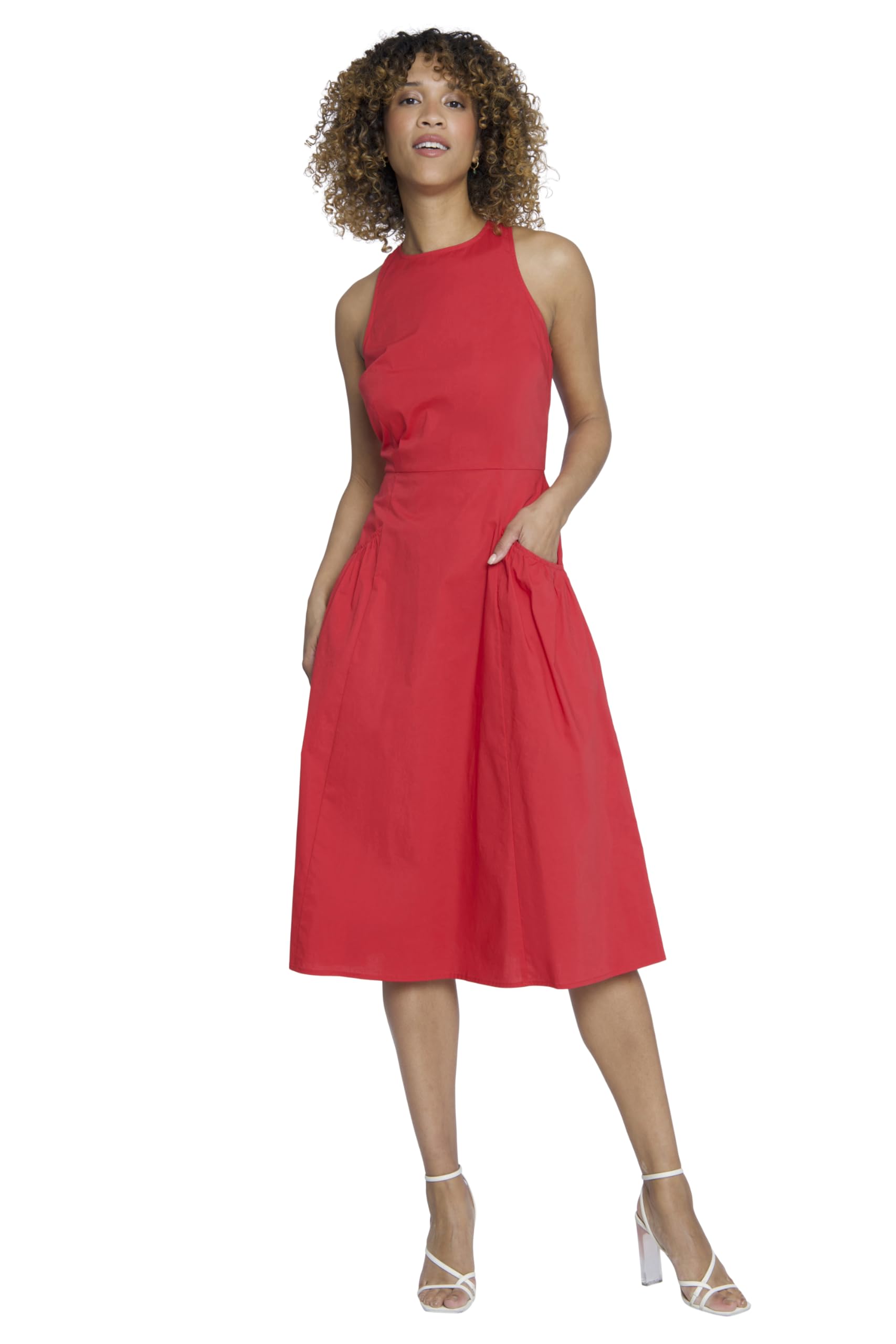 Maggy London Women's Cotton Sleeveless Jewel Neck Summer Dress - Casual & Versatile for Beach, Office & Date Night