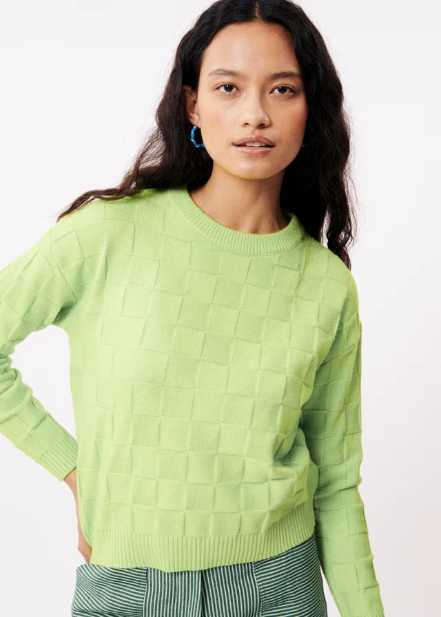ANJALI Women's Lime Green Jumper - Stylish Casual Knit Sweater for Fall & Winter Outfits