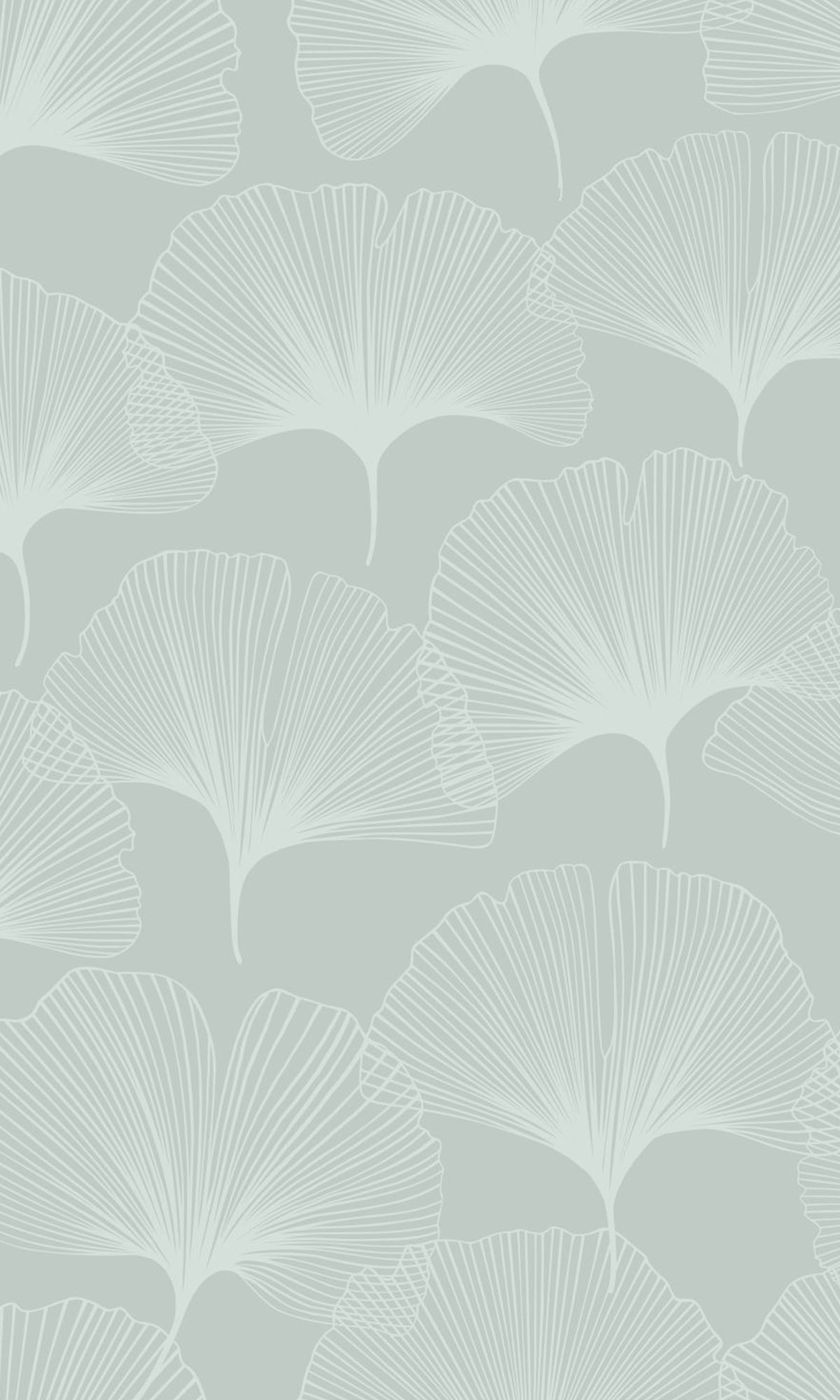 Celadon Green Ginkgo Leaves Peel and Stick Wallpaper - Self-Adhesive Removable Wallpaper for Bedroom, Living Room, Bathroom Decor | Botanical Nature Inspired Wall Mural