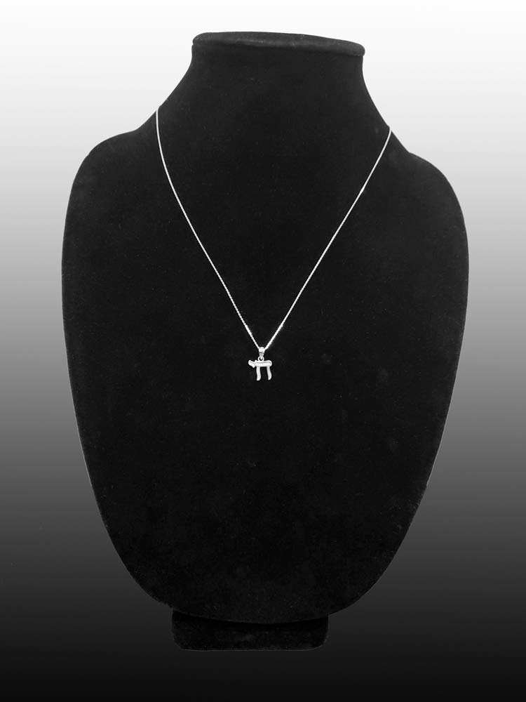 10K White Gold Jewish Chai Charm Necklace for Women - Elegant Hebrew Symbol Pendant - Perfect for Hanukkah, Bat Mitzvah & Jewish Holidays - Meaningful Gift for Her