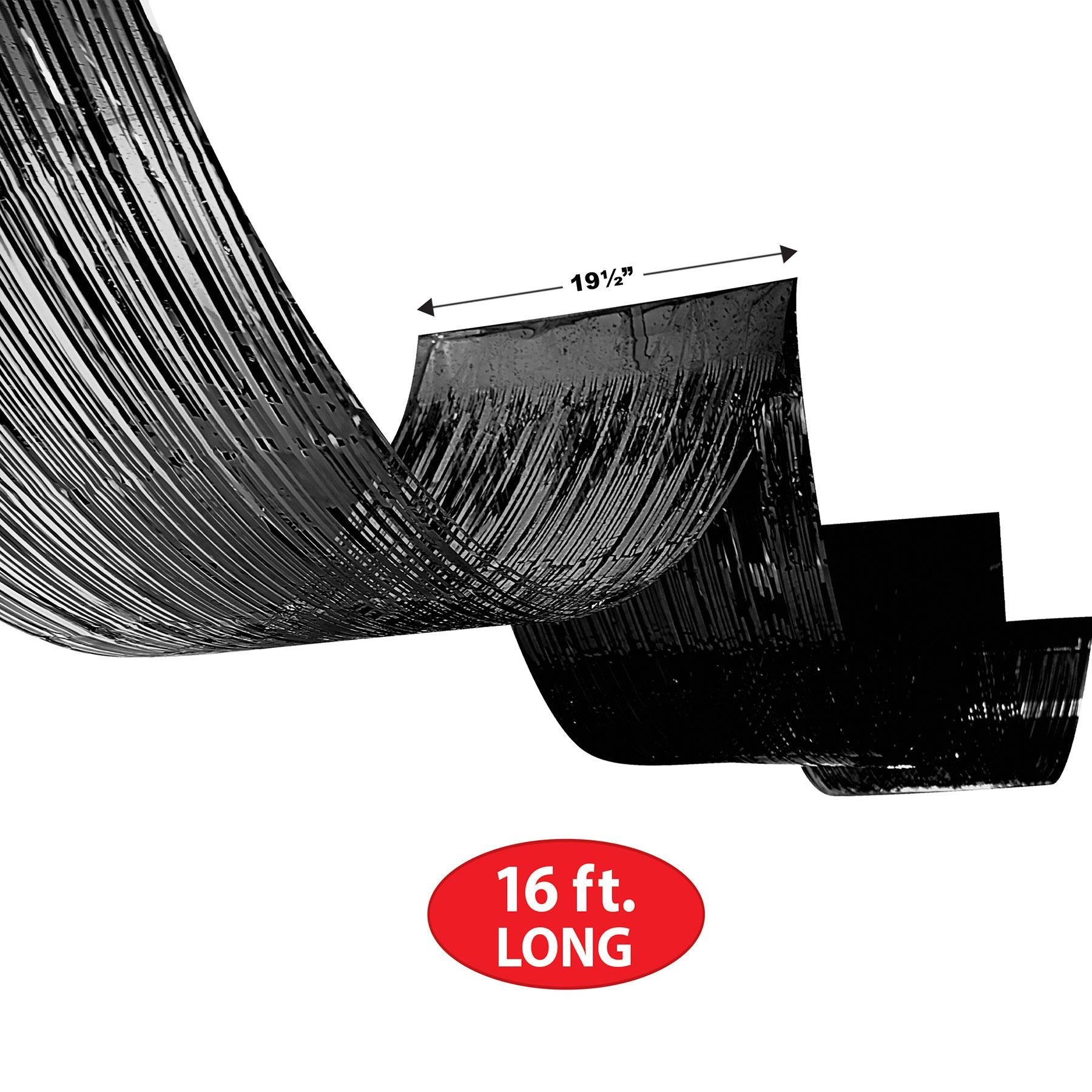 12 Pack Beistle 1-Ply Metallic Fringe Ceiling Curtains - Black Party Decorations for Halloween, Birthday & Wedding Backdrop Decor