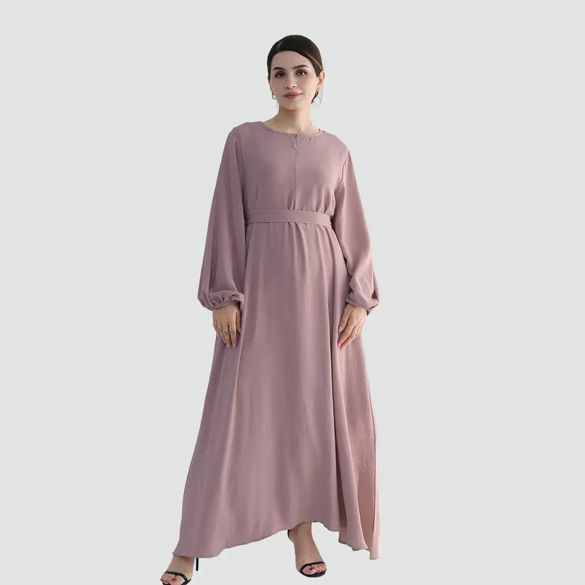 Elegant Muslim Women's Cuff Sleeve Abaya Dress - Modest Islamic Prayer Dress for Daily Wear & Special Occasions