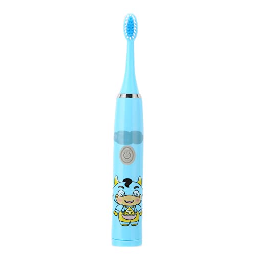 Best Kids Electric Toothbrush - Soft Bristle Cartoon Toothbrush for Children (Blue) | Gentle Cleaning for Toddlers & Kids, Fun Bathroom Routine, Birthday Gifts & Travel Essentials