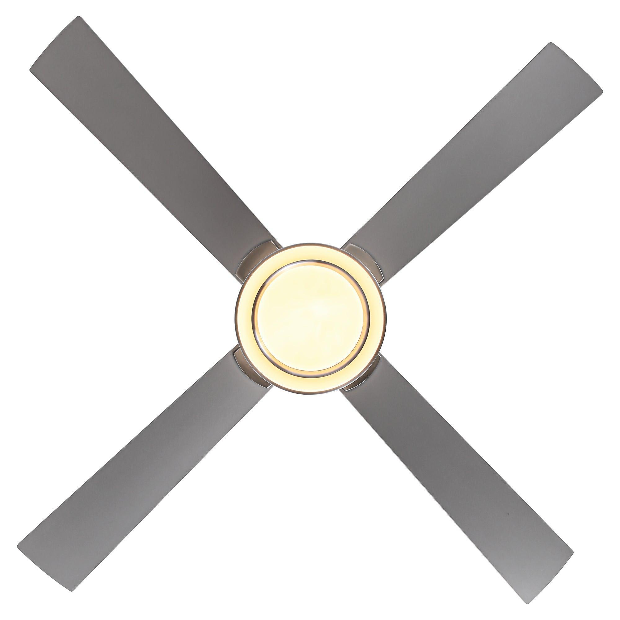 Vaczon 52 Inch Ceiling Fan with LED Light and Remote Control - Quiet DC Motor, Energy Efficient, Flush Mount for Bedroom, Living Room, and Office