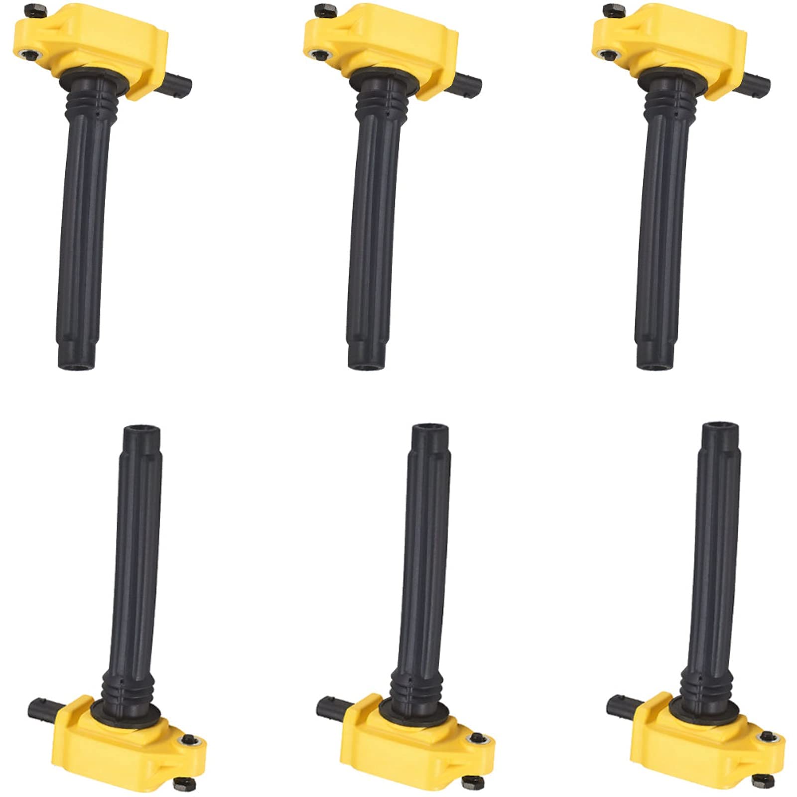6-Pack MCK Ignition Coil Set Compatible with Chrysler Dodge Jeep Ram Volkswagen 3.2L 3.6L V6 (2011-2020) - Fits Town & Country, Avenger, Challenger, Charger, Durango, Wrangler 1500/2500, Routan - Engine Performance Replacement Parts for Smoother Acceleration & Better Fuel Efficiency