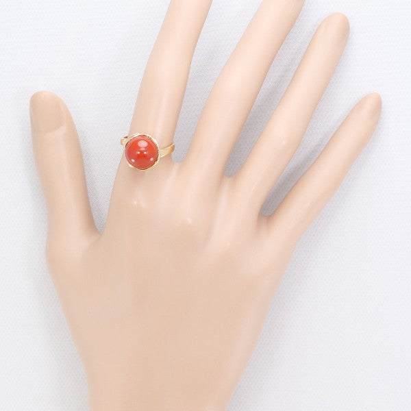 18K Yellow Gold Coral Ring for Women - Elegant Handmade Jewelry Gift for Birthday, Anniversary & Valentine's Day | Perfect for Beach Weddings, Summer Parties & Boho Fashion