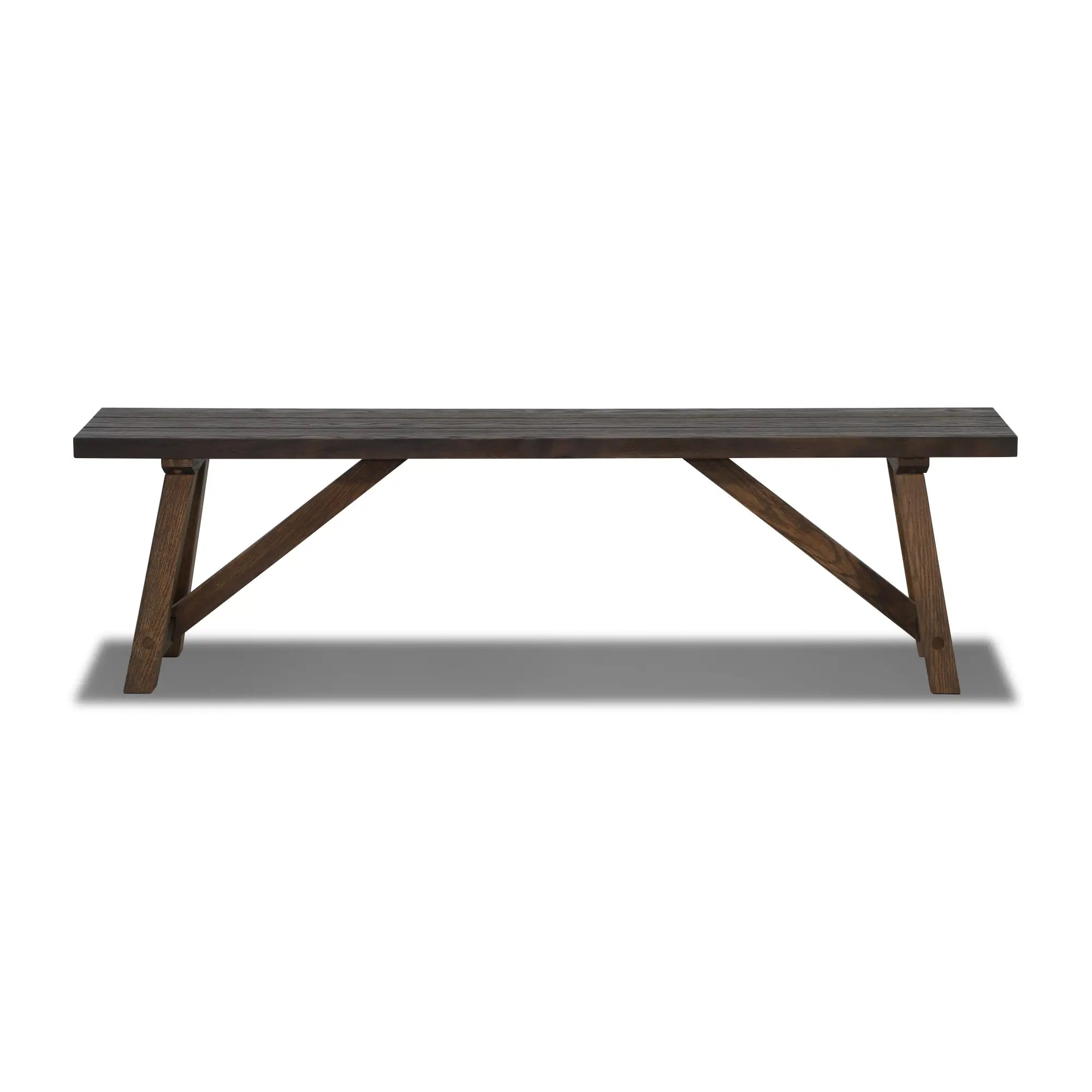 Solid Wood Bench - Cascais Style Handcrafted Wooden Bench for Patio, Garden, or Entryway - Durable & Weather-Resistant Outdoor Seating