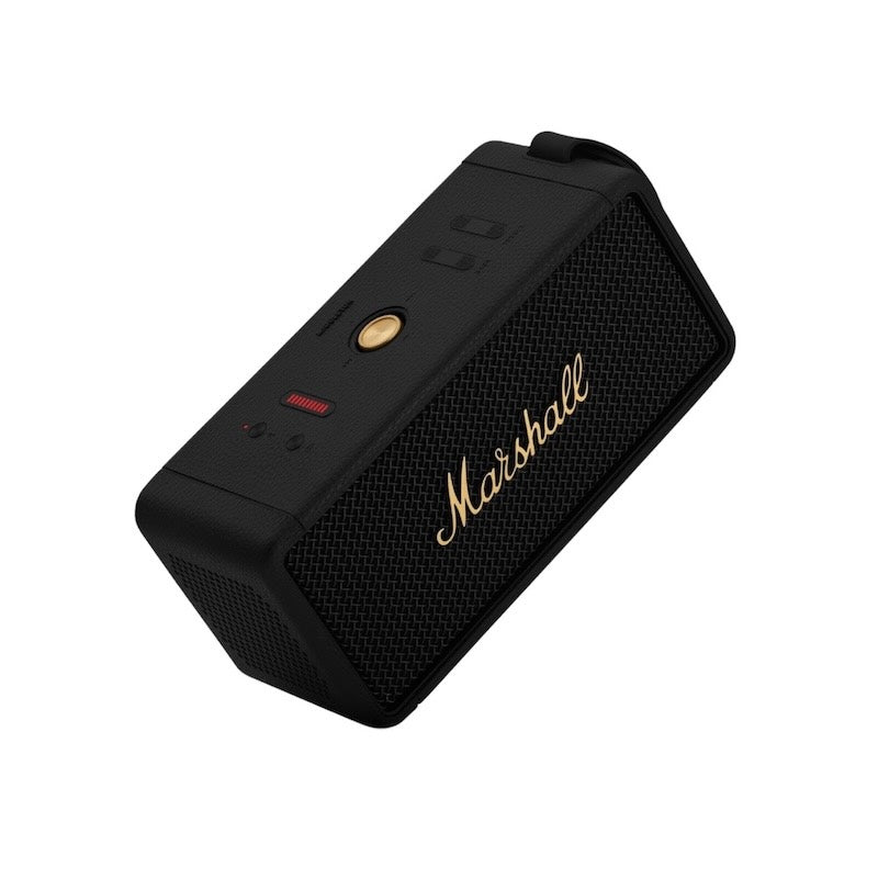 Marshall Middleton Portable Bluetooth Speaker - Black/Brass | Wireless Outdoor Speaker for Camping, Beach & Travel