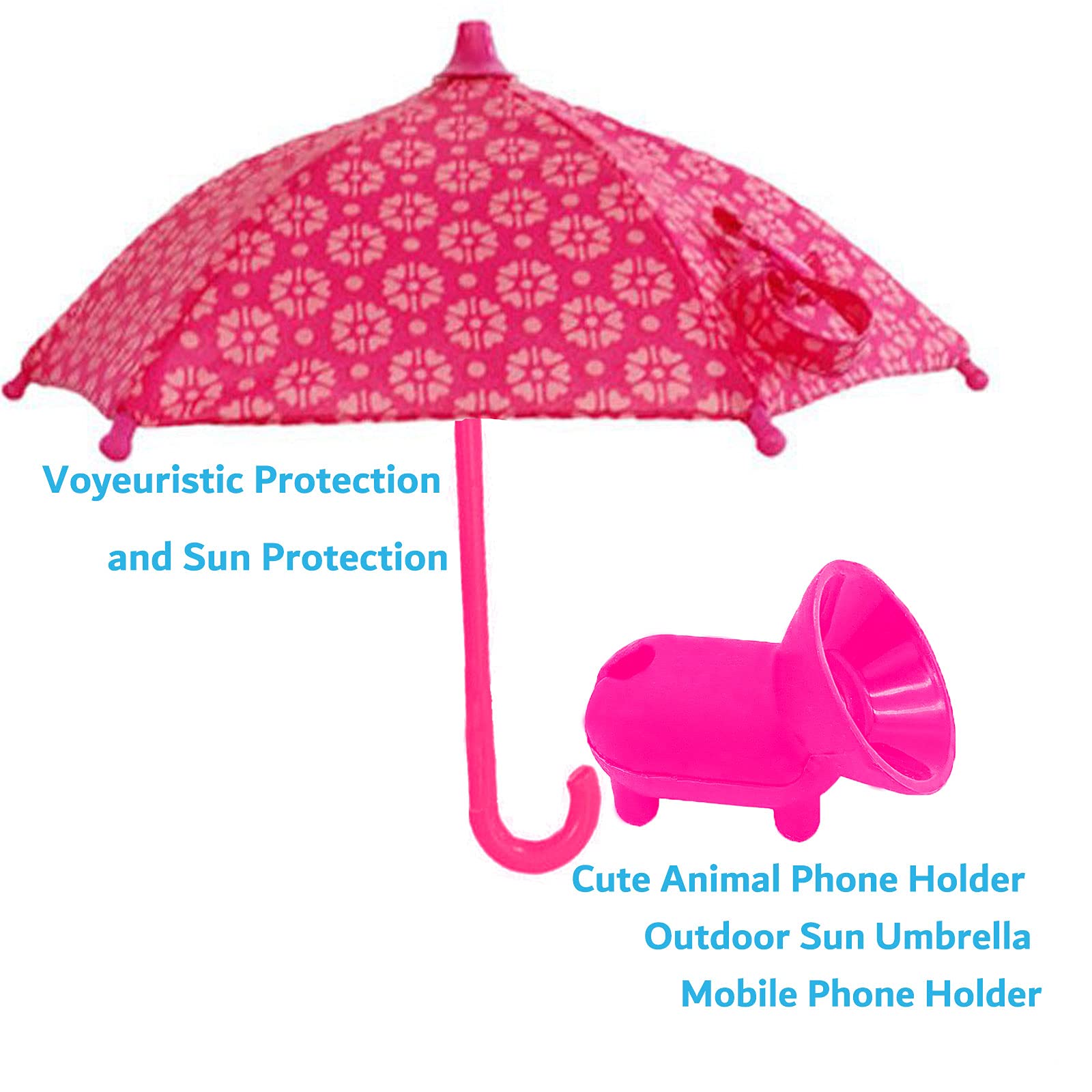 Universal Adjustable Phone Umbrella with Suction Cup Stand - Sun Shade Cover & Piggy Phone Holder for Outdoor Use | Perfect for Beach, Poolside, and Summer Activities