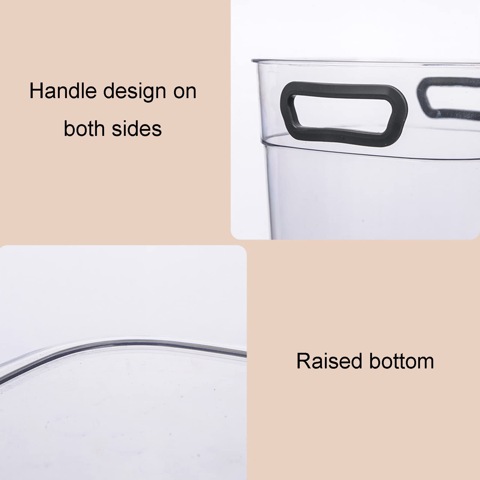 Clear Plastic Round Trash Can - 6L Small Waste Basket with Handles for Bathroom, Kitchen, Office & Home Use | Durable Garbage Bin for Daily Waste Disposal (Blue, Large Size) - Perfect for Under Sink, Bedroom, Dorm & Workspace Organization