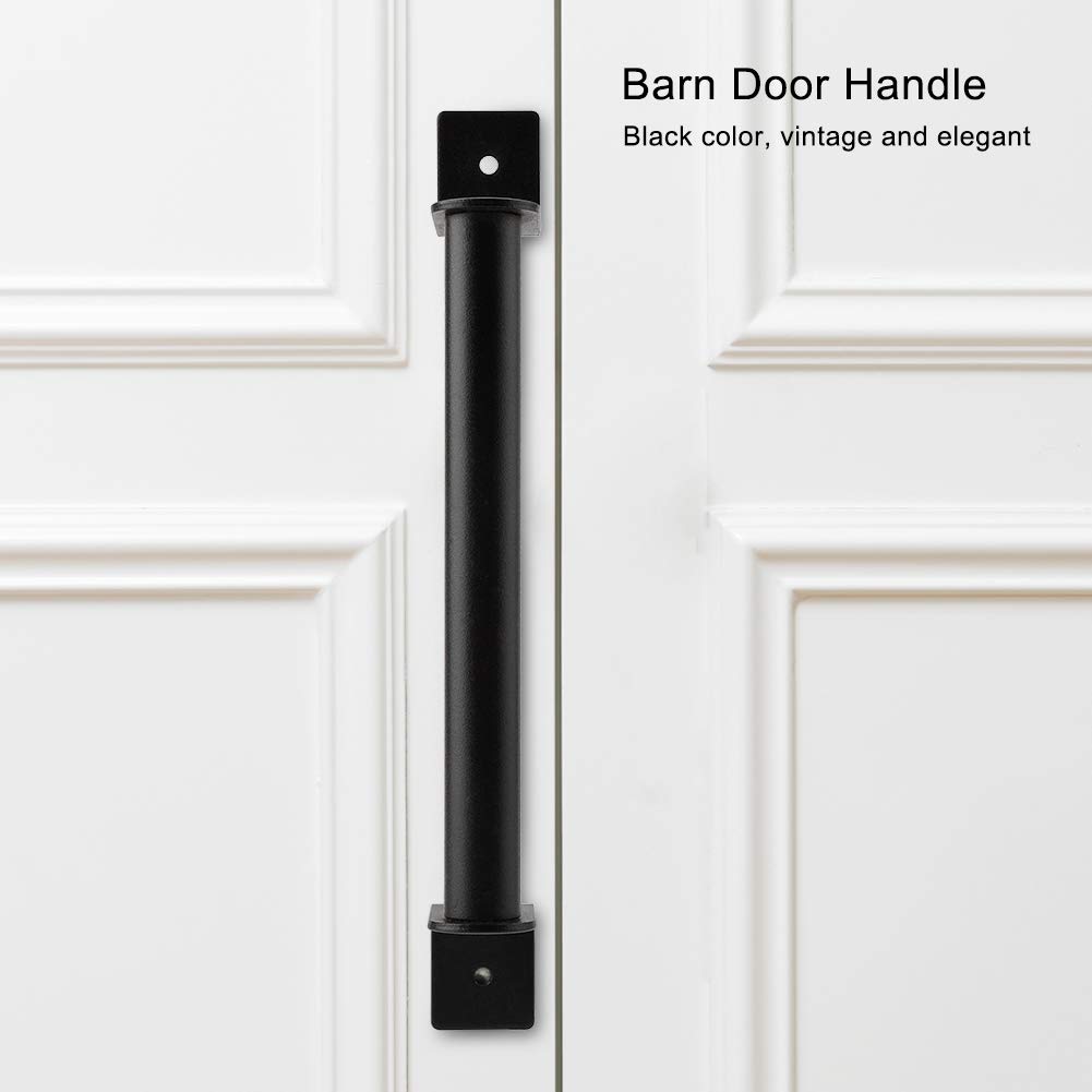 Heavy Duty Carbon Steel Black Sliding Barn Door Handle - Modern Outdoor Shed & Closet Handle for Wooden Gates & Doors | Perfect for Farmhouse, Rustic Home Decor & DIY Projects