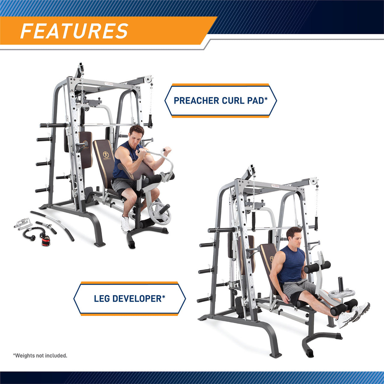 Marcy MD-9010G Smith Machine & Power Cage System - Home Gym Strength Training Equipment for Weightlifting & Fitness Workouts - Perfect for Garage, Basement & Personal Gym Setup