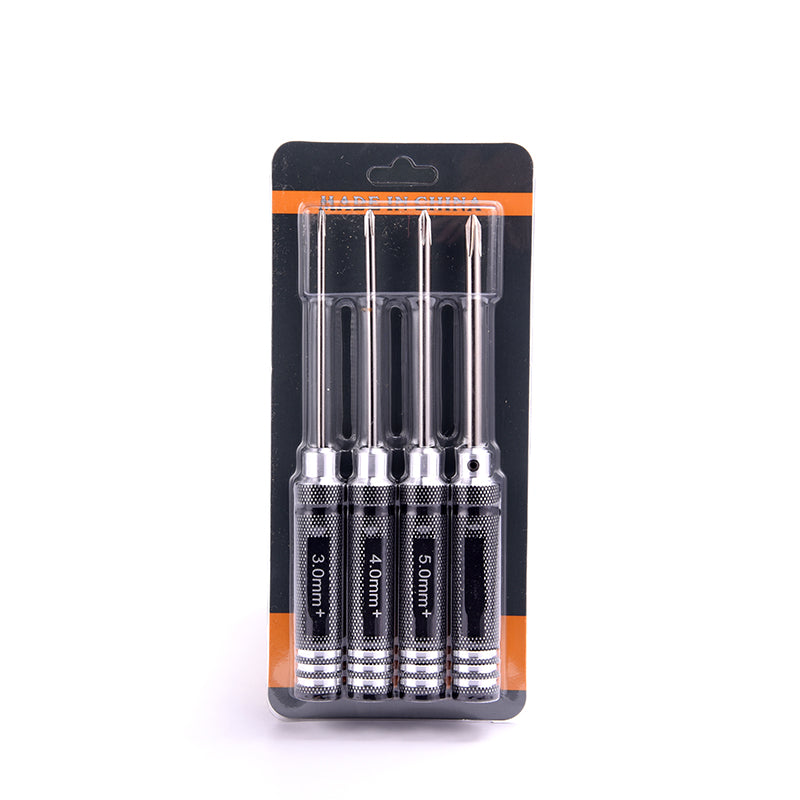 Premium Phillips & Flathead Screwdriver Set (3.0mm/4.0mm/5.0mm/6.0mm) for 1/14 Scale RC Cars & Trucks - Durable Metal Tools for RC Model Building & Repair