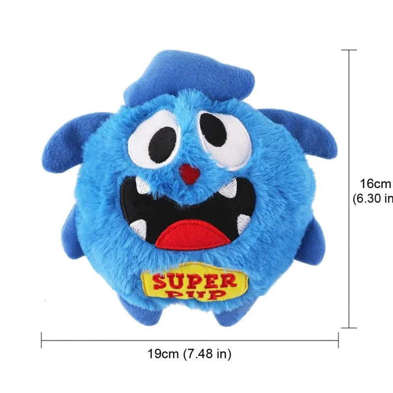 Interactive Plush Monster Giggle Ball - Shake & Bounce Dog Toy for Small & Large Dogs - Fun Chew Toy for Indoor & Outdoor Playtime